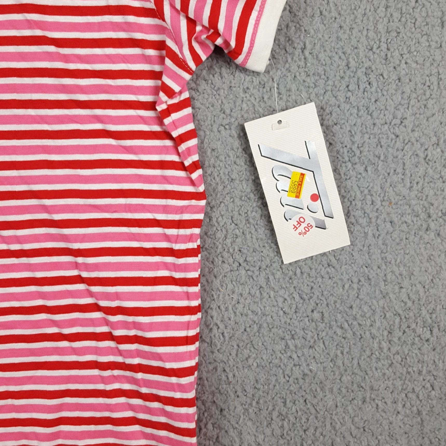 Vintage VINTAGE Tail Women's Polo Shirt Short Sleeve Athletic Casual Preppy 90s Y2K Pink Red Stripe Cotton Formal Women's L Size L / US 10 / IT 46 - 3 Thumbnail