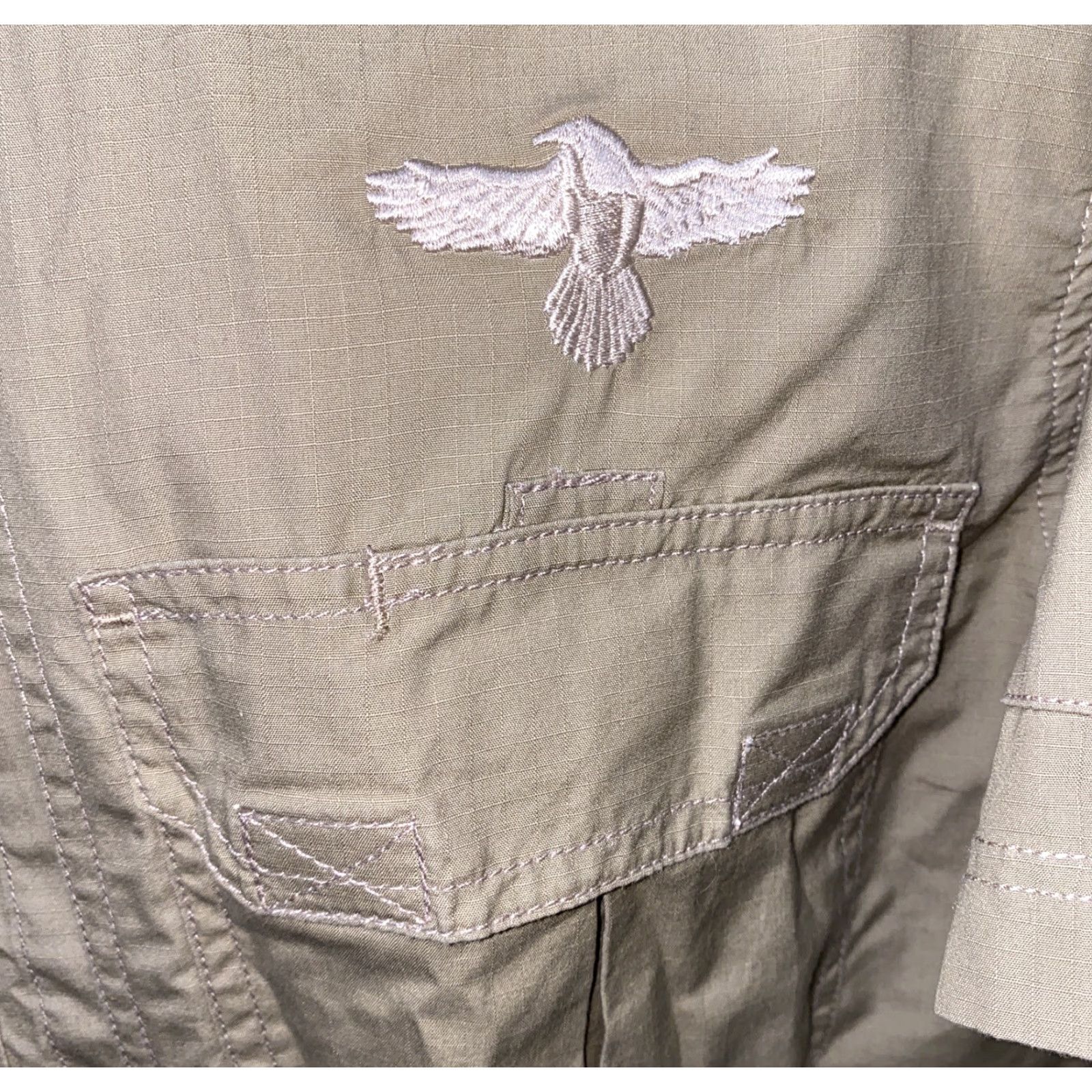 Vintage Woolrich Shirt Mens Beige Short Sleeve Button-Up Cotton Size M Collared Button-Down Fishing Regular Size US M / EU 48-50 / 2 - 4 Thumbnail