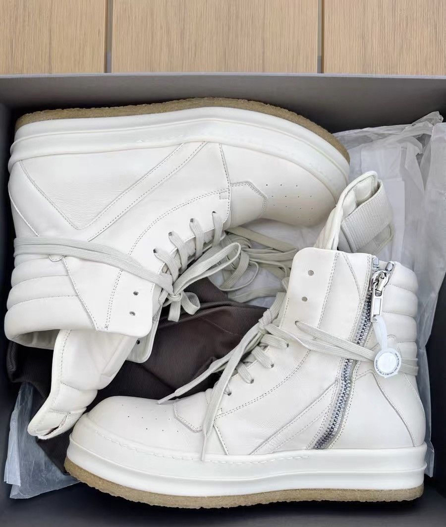Rick Owens Rick Owens Geobasket Milk White Platform Natural Rubber Sole Size US 9.5 / EU 42-43 - 8 Thumbnail