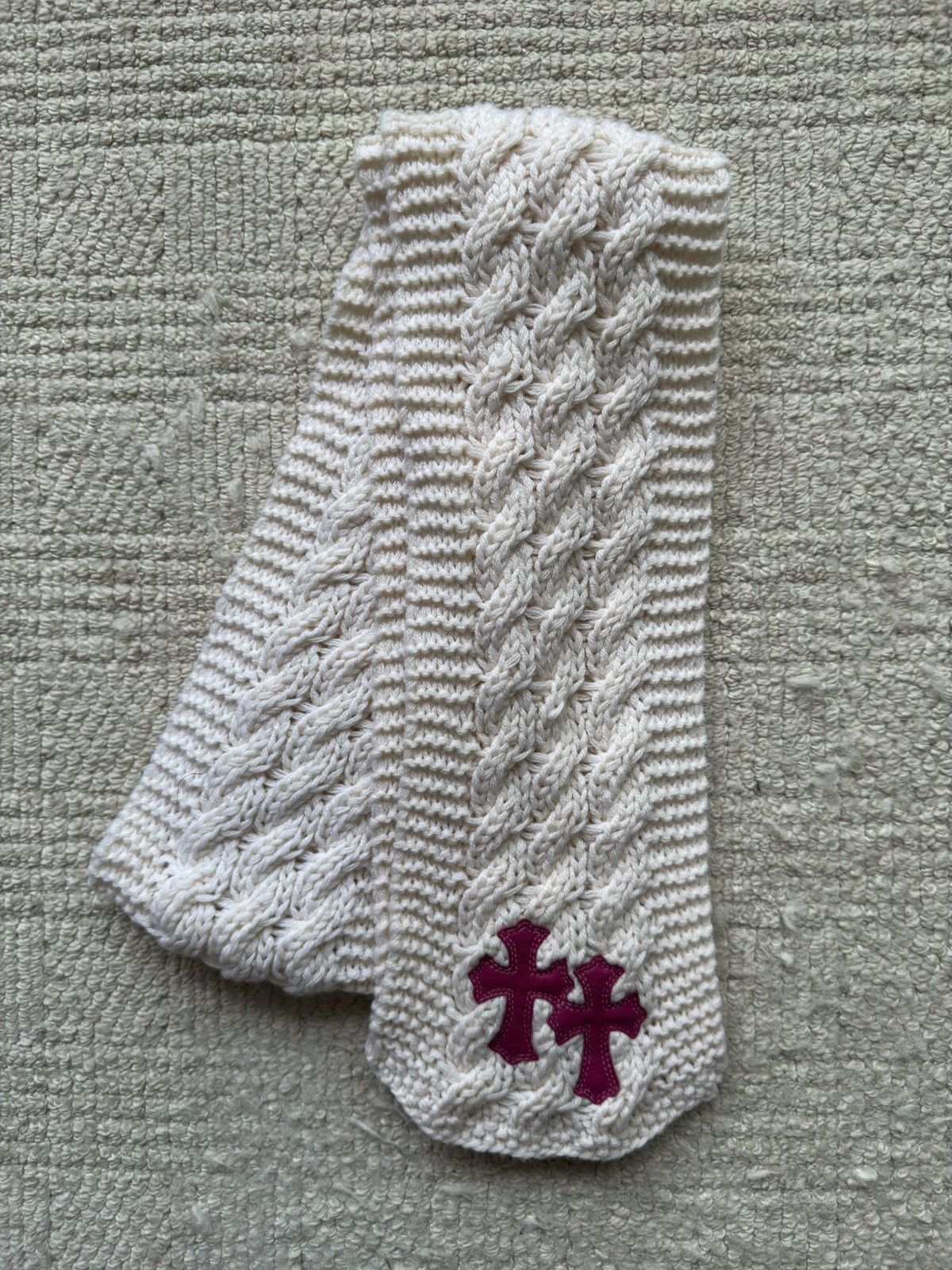 Chrome Hearts CHROME HEARTS Friends and Family Limited White Knitted Scarf Size ONE SIZE - 1 Thumbnail