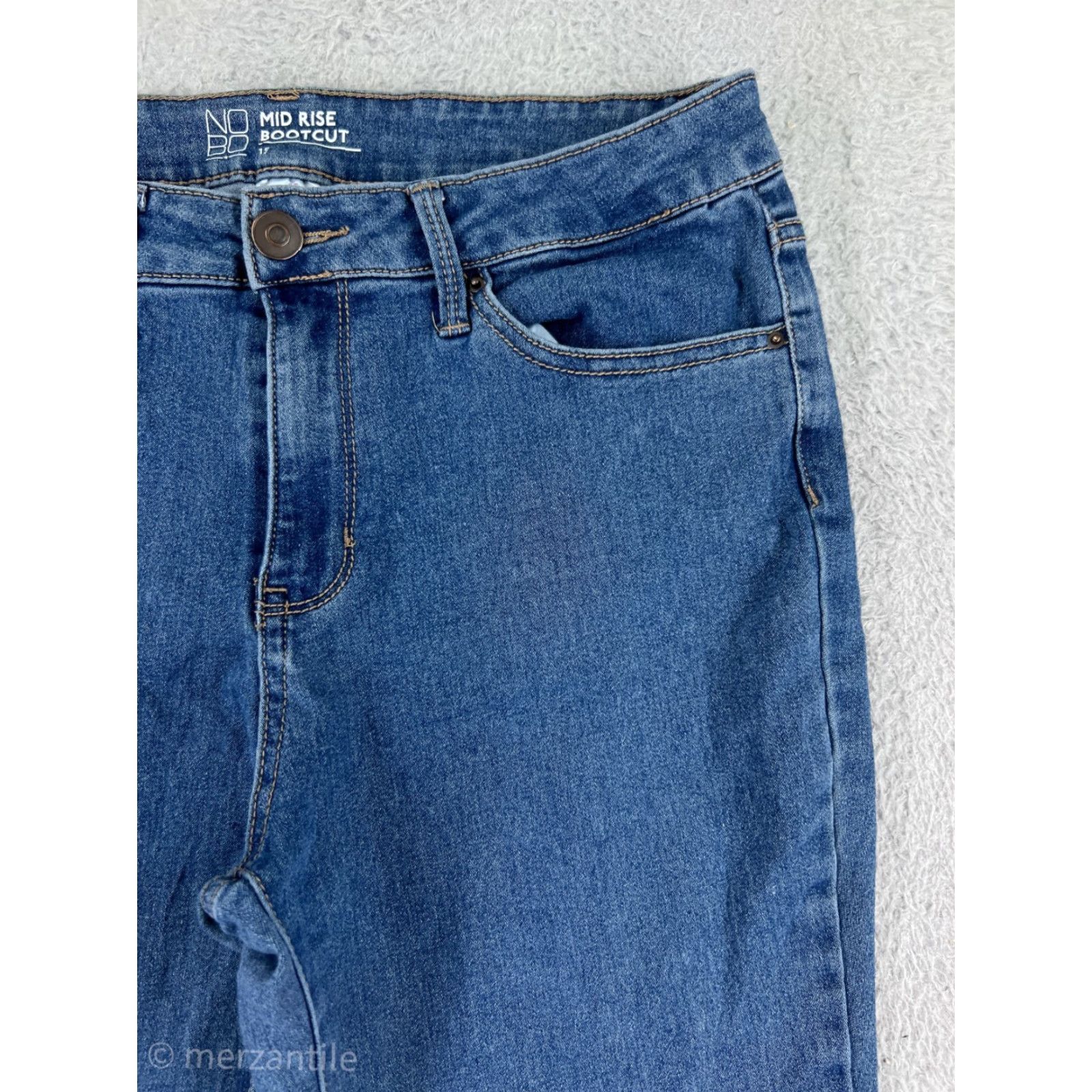Vintage No Boundaries Jeans Womens 15 Blue Denim Bootcut Medium Wash Cotton Blend Size 36" / US 14 / IT 50 - 7 Thumbnail