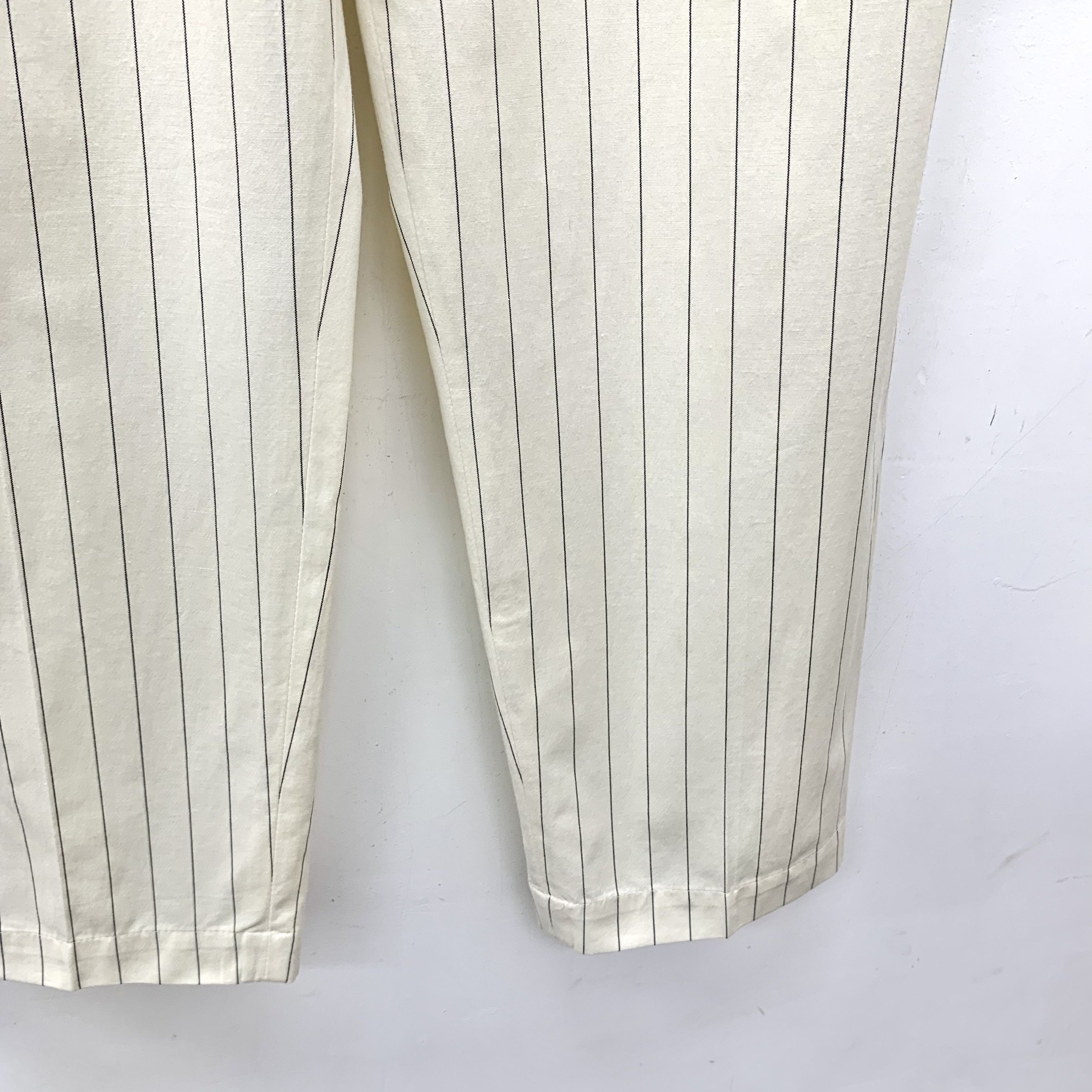 Brunello Cucinelli Brunello Cucinelli Striped Cotton Pants White (40) Size 27" / US 4 / IT 40 - 5 Thumbnail