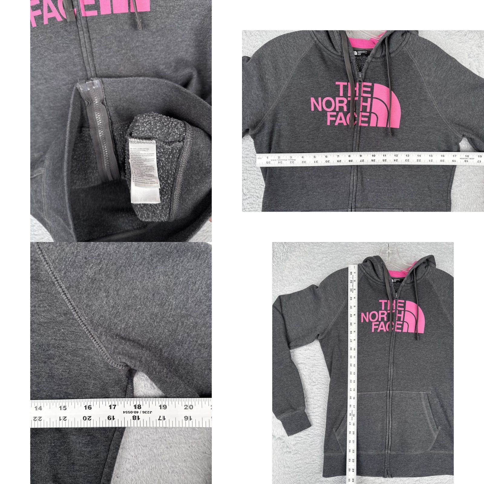 The North Face The North Face Hoodie Womens Medium Gray Pink Full Zip Logo Sweatshirt Jersey Outdoor Size M / US 6-8 / IT 42-44 - 8 Thumbnail