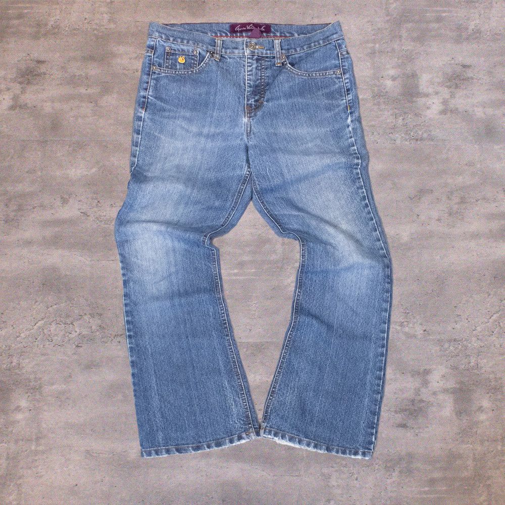 Japanese Brand VTG Y2K 2000's MIdwash Denim Jean's Flair Bootcut Pant's Size US 32 / EU 48 - 2 Thumbnail