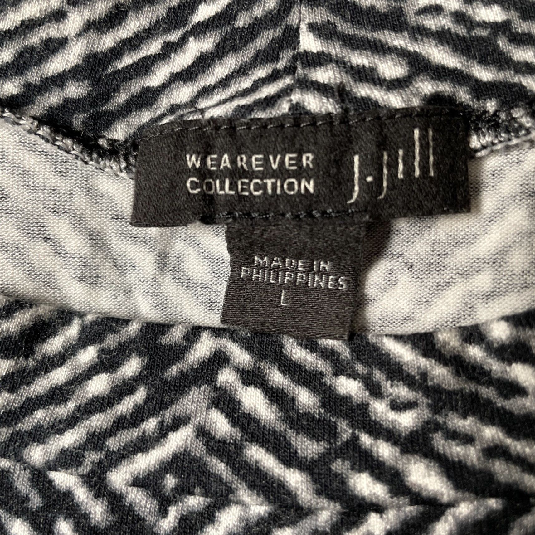 J. Jill J. Jill Wearever Tunic Top L Sleeveless A-Line Black White Jersey Chic Career Shirt WomanAdult Slimming Ready-to-Wear Casual Workwear Dressy Blouse Size L / US 10 / IT 46 - 6 Thumbnail