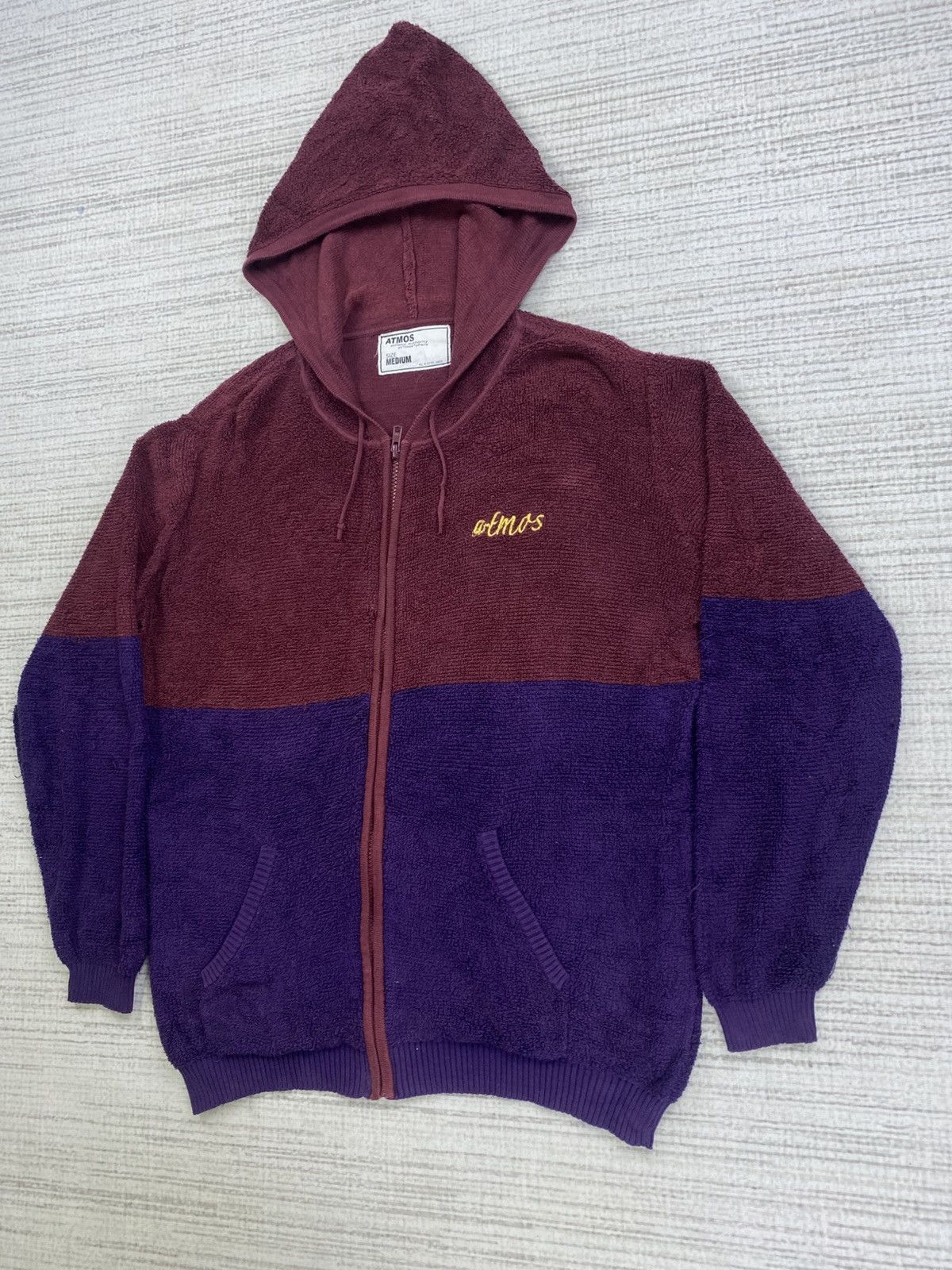 atmos Vintage Atmos Embroidery Logo Two Tone Colour Zipper Hoodie Size US M / EU 48-50 / 2 - 4 Thumbnail