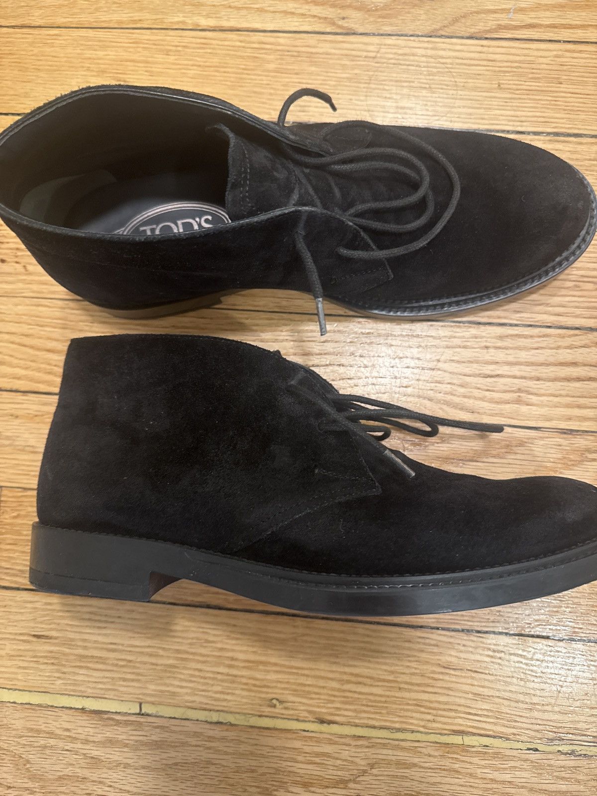 Tod's TODS BLACK SUEDE CHUKKA BOOTS Size US 7.5 / EU 40-41 - 2 Thumbnail