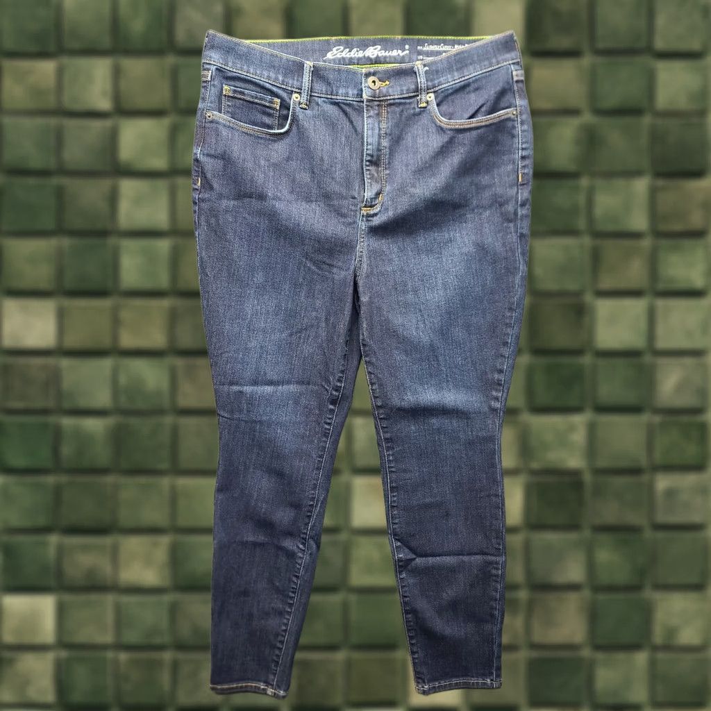Eddie Bauer Eddie Bauer Jeans Womens 14x27 Travex Guide Pro Curvy Fit High Rise Skinny Leg Denim Blue 14 Regular Inseam 27" Slim Pockets Stretch Size 36" / US 14 / IT 50 - 1 Thumbnail