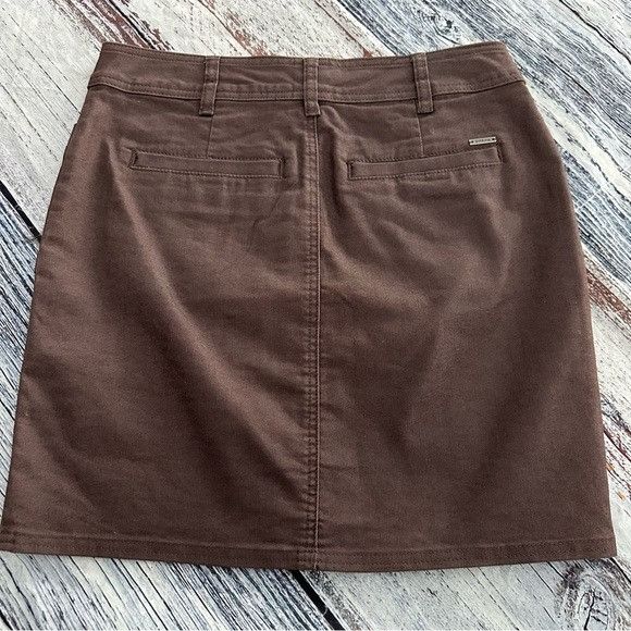 Prana PrAna Organic Cotton Button Front Mini Skirt Size 28" / US 6 / IT 42 - 2 Thumbnail