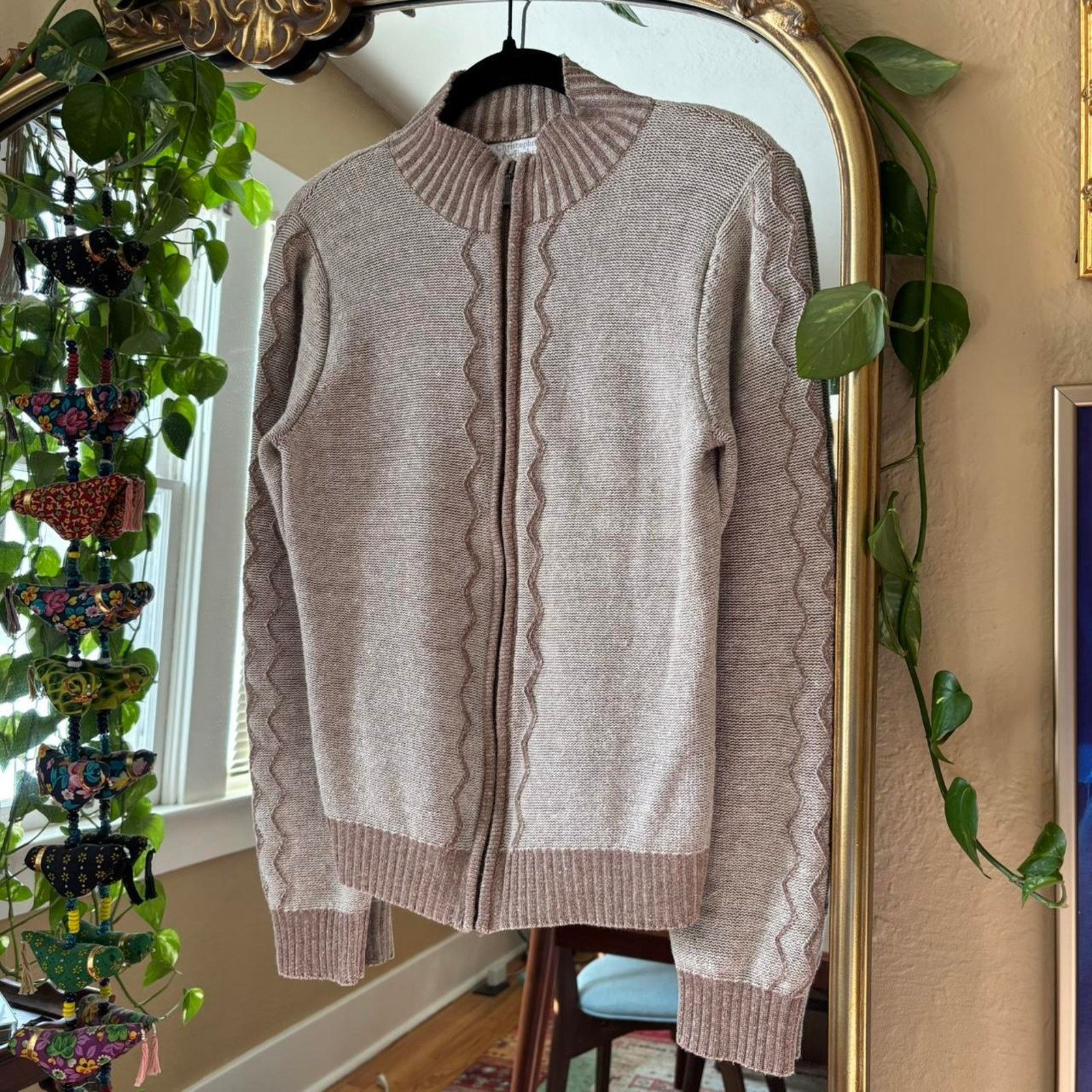 Vintage Vintage Christopher & Banks Beige Zip Sweater Small Natural Size S / US 4 / IT 40 - 2 Thumbnail