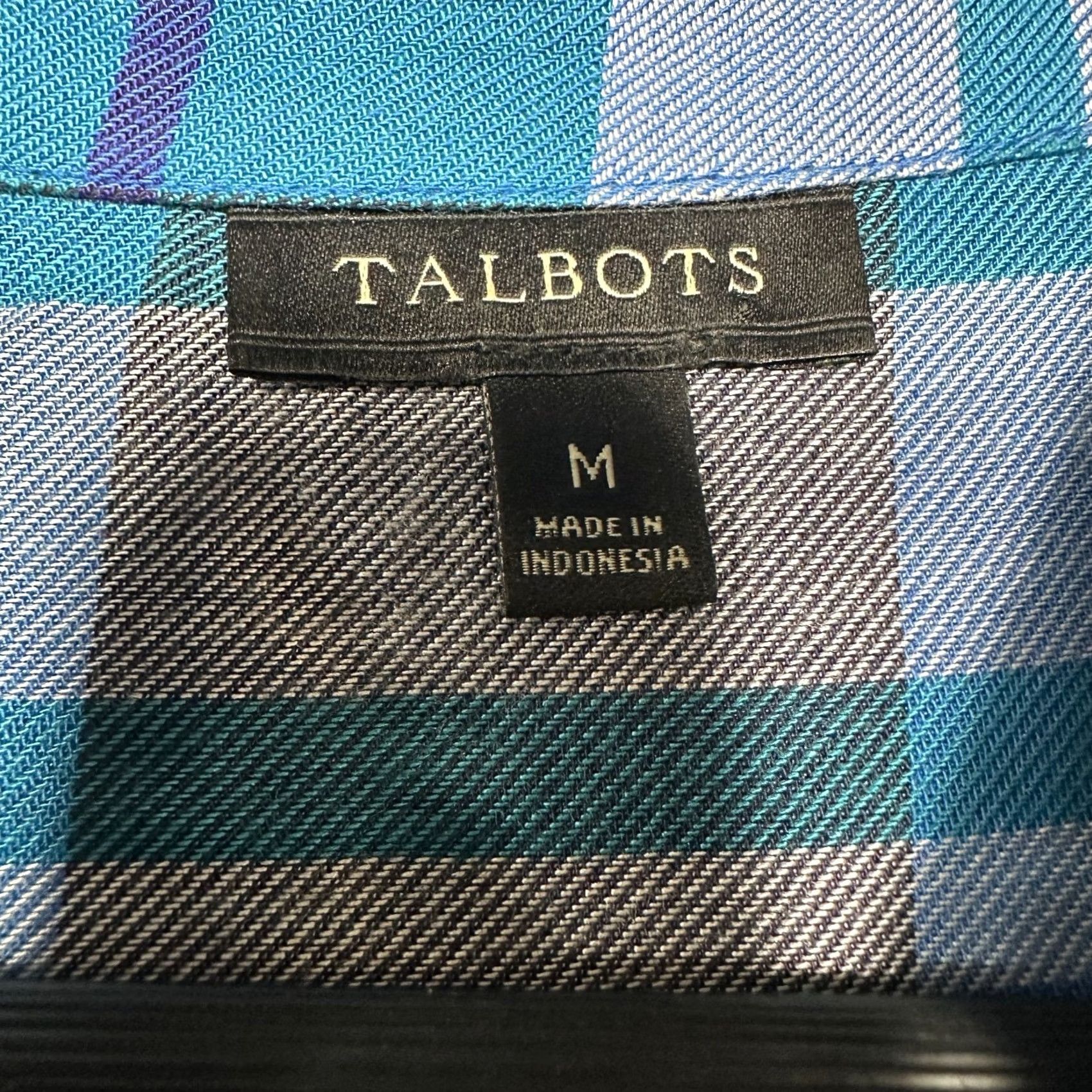 Talbots Talbots Womens Medium Blue Plaid Shirt Button Up Blouse Pocket Button Cuffs Size M / US 6-8 / IT 42-44 - 5 Thumbnail