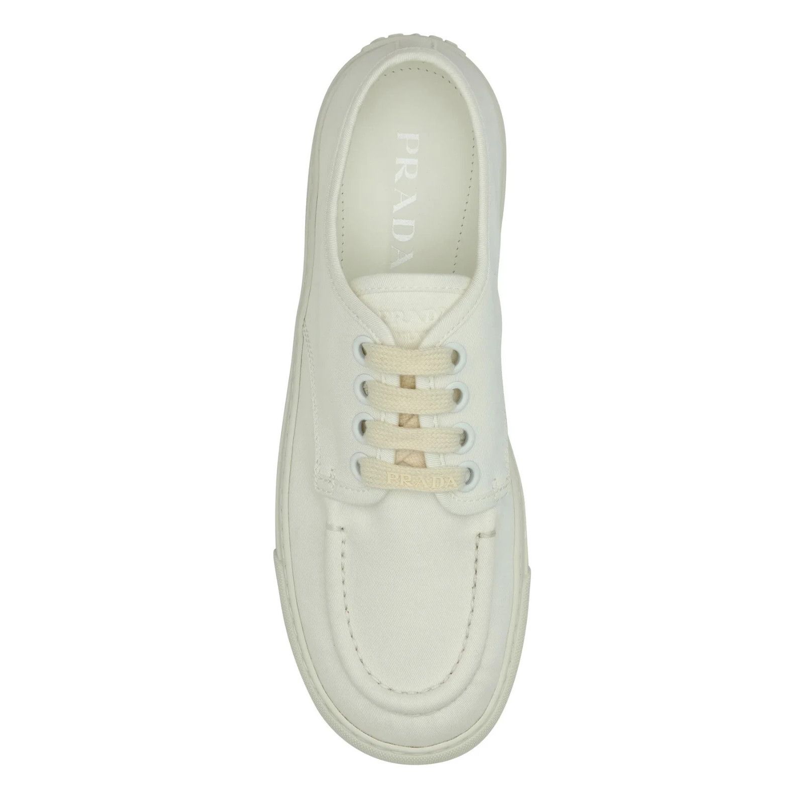 Prada PRADA White Canvas Sneakers New And Authentic (Men's size:8. Size US 8.5 / EU 41-42 - 4 Thumbnail