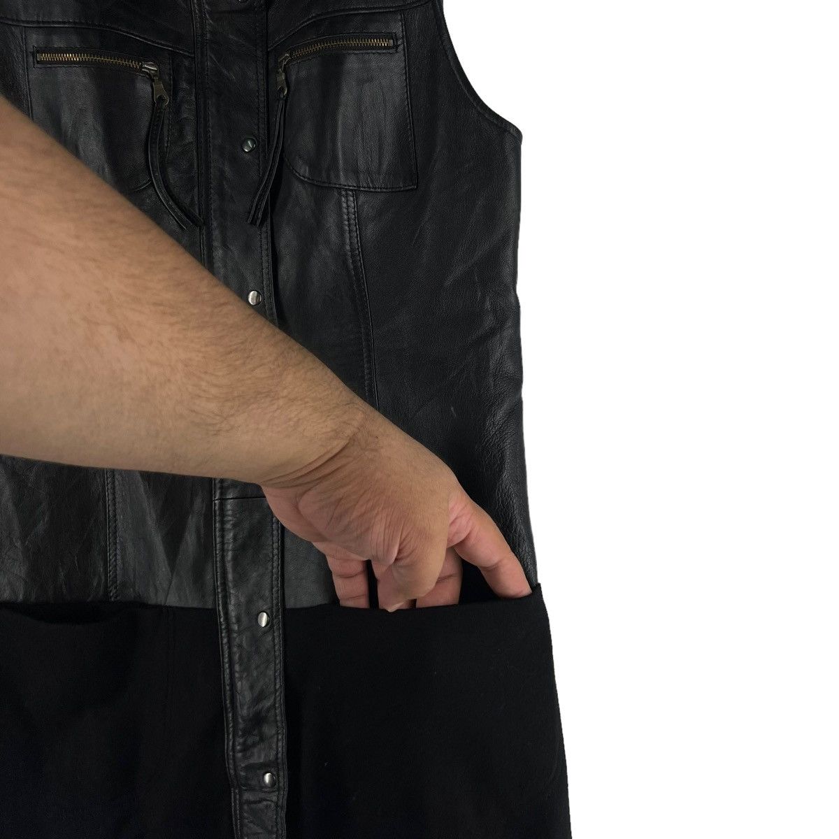 Japanese Brand 🔥Soft Leather Vest Tank Top Tactical Japan Sycomore Blance Size US S / EU 44-46 / 1 - 7 Thumbnail