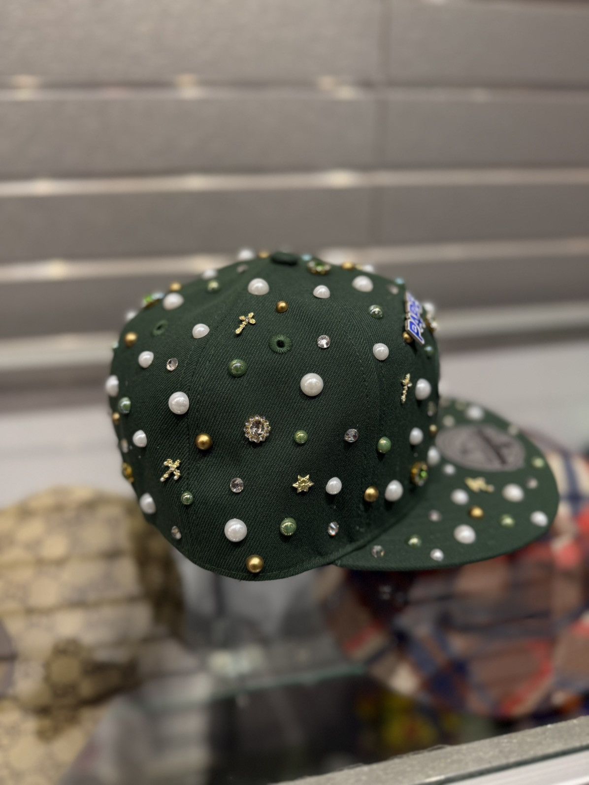 Other PAPE Fitted Hat Stone Crystal Brand New 7 1/8 Size ONE SIZE - 4 Thumbnail