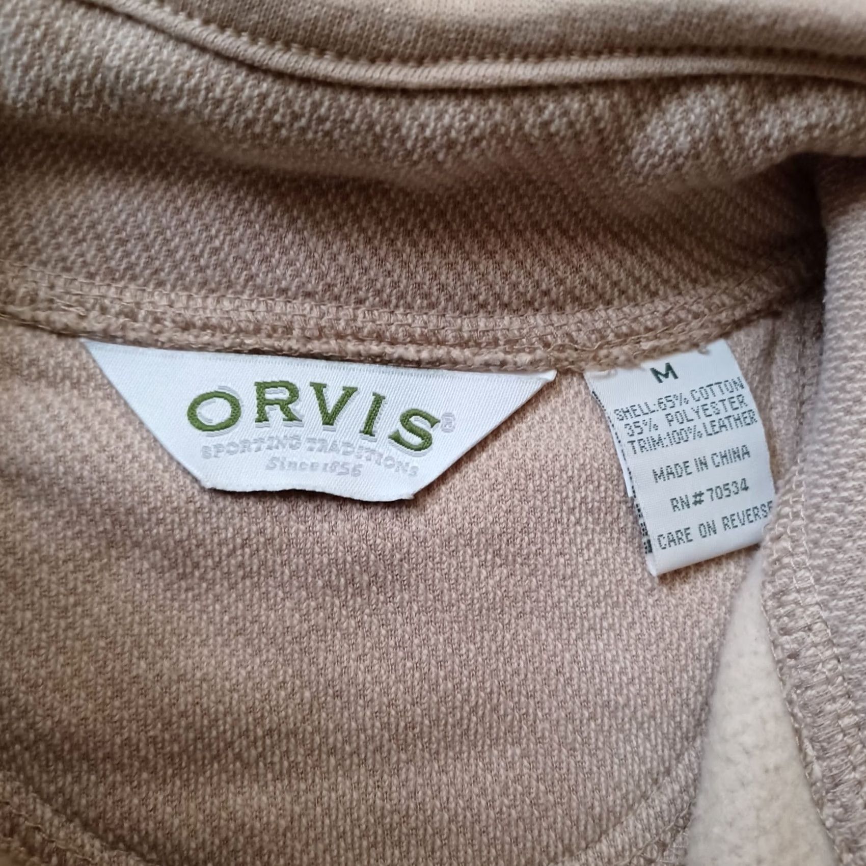 Orvis Orvis Cardigan Sweater Womens Medium Beige Button Up Leather Elbow Patch Jacket Size M / US 6-8 / IT 42-44 - 4 Thumbnail