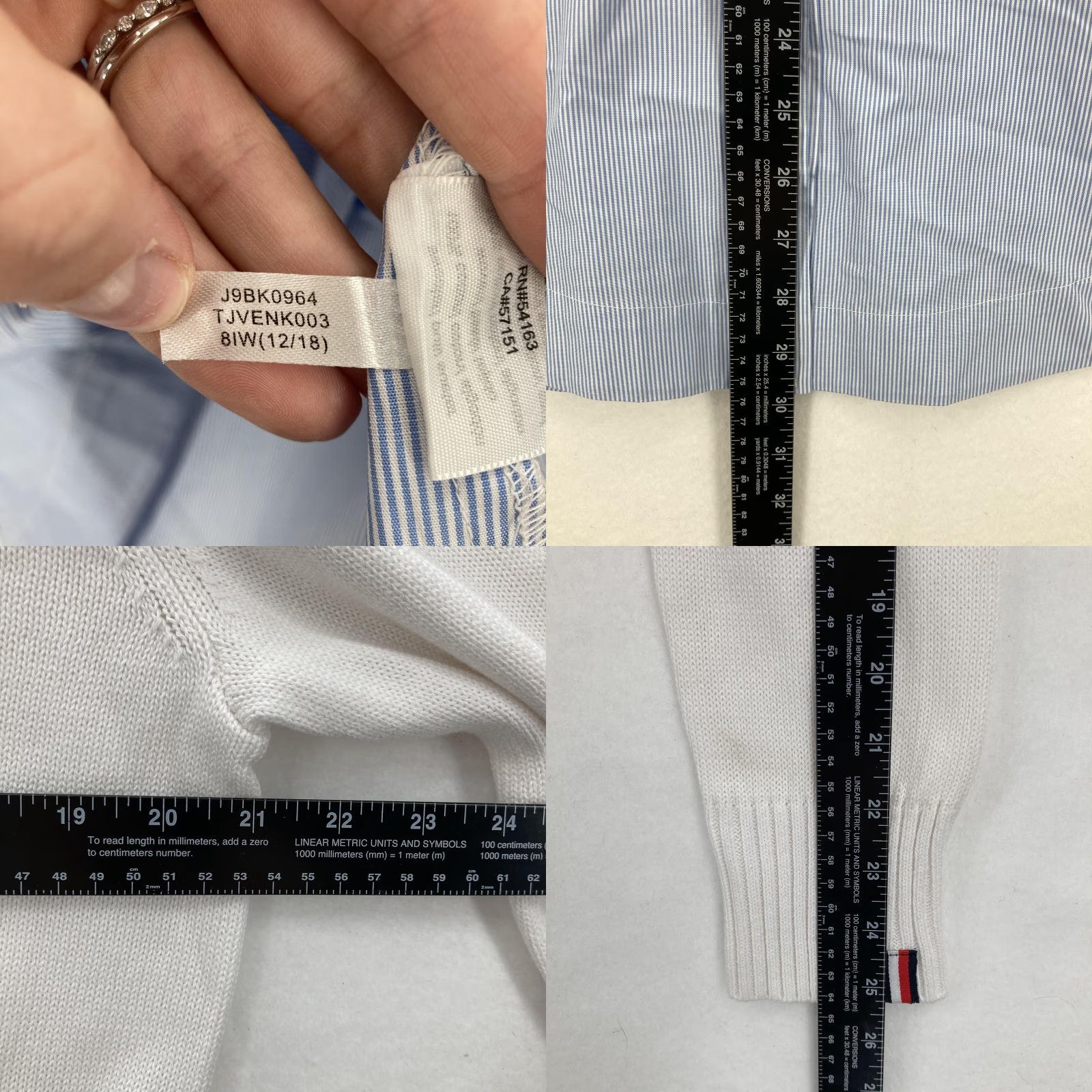 Tommy Hilfiger Tommy Hilfiger Sweater Womens Large White Blue Berkeley Layered Shirt Preppy Size L / US 10 / IT 46 - 8 Thumbnail