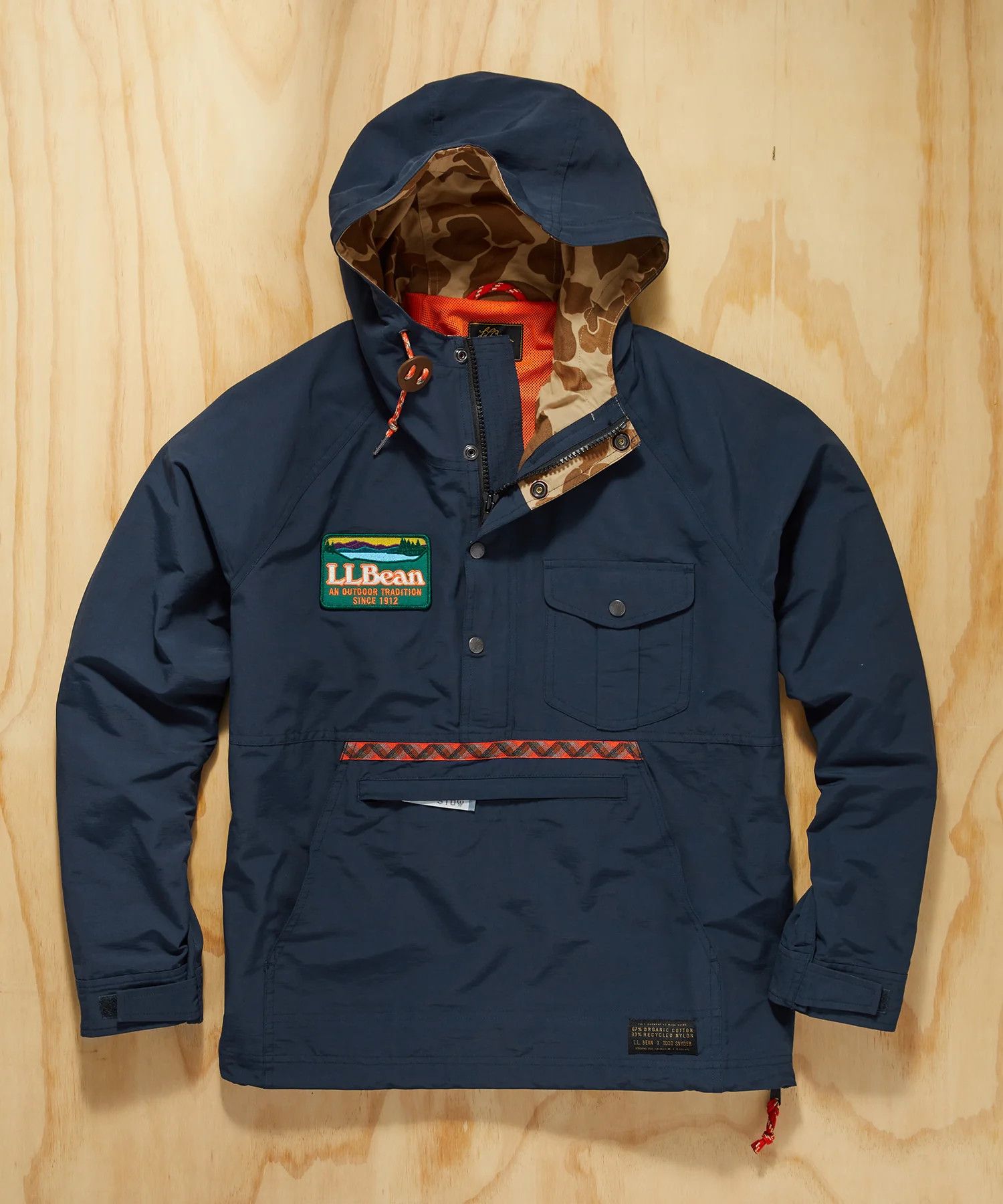 Image of Ll Bean X Todd Snyder Anorak Pullover Jacket Classic Navy XL in Blue, Men's