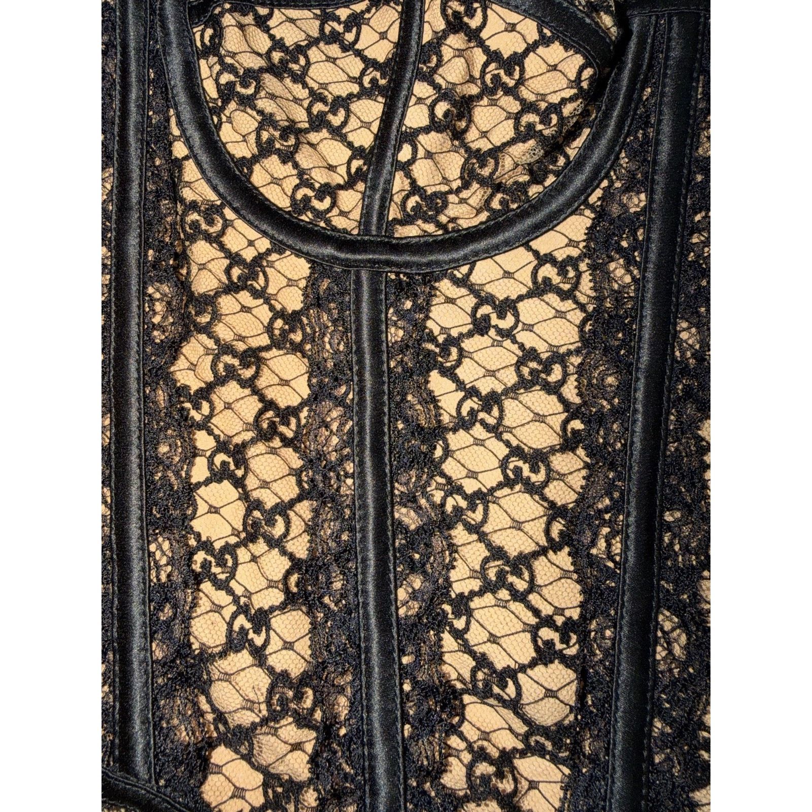 Gucci Gucci GG Net Corset Black Nude Lace Logo Bustier Top Medium Size M / US 6-8 / IT 42-44 - 6 Thumbnail