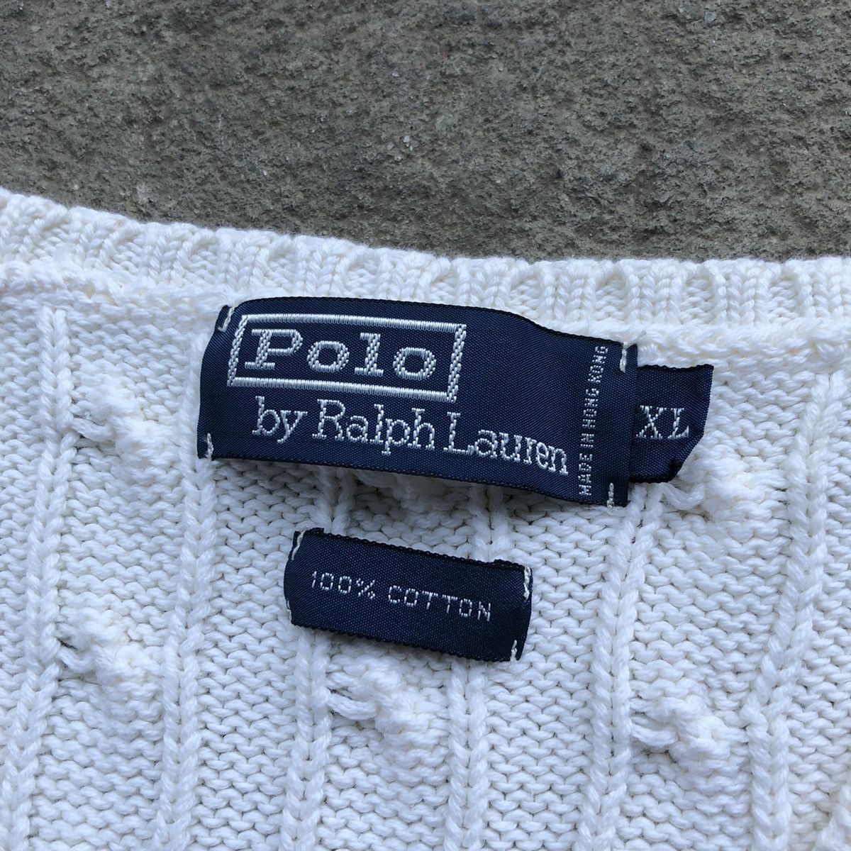 Polo Ralph Lauren × Ralph Lauren Ralph Lauren Cream Cable Knitted Vest Size US XXL / EU 58 / 5 - 8 Thumbnail