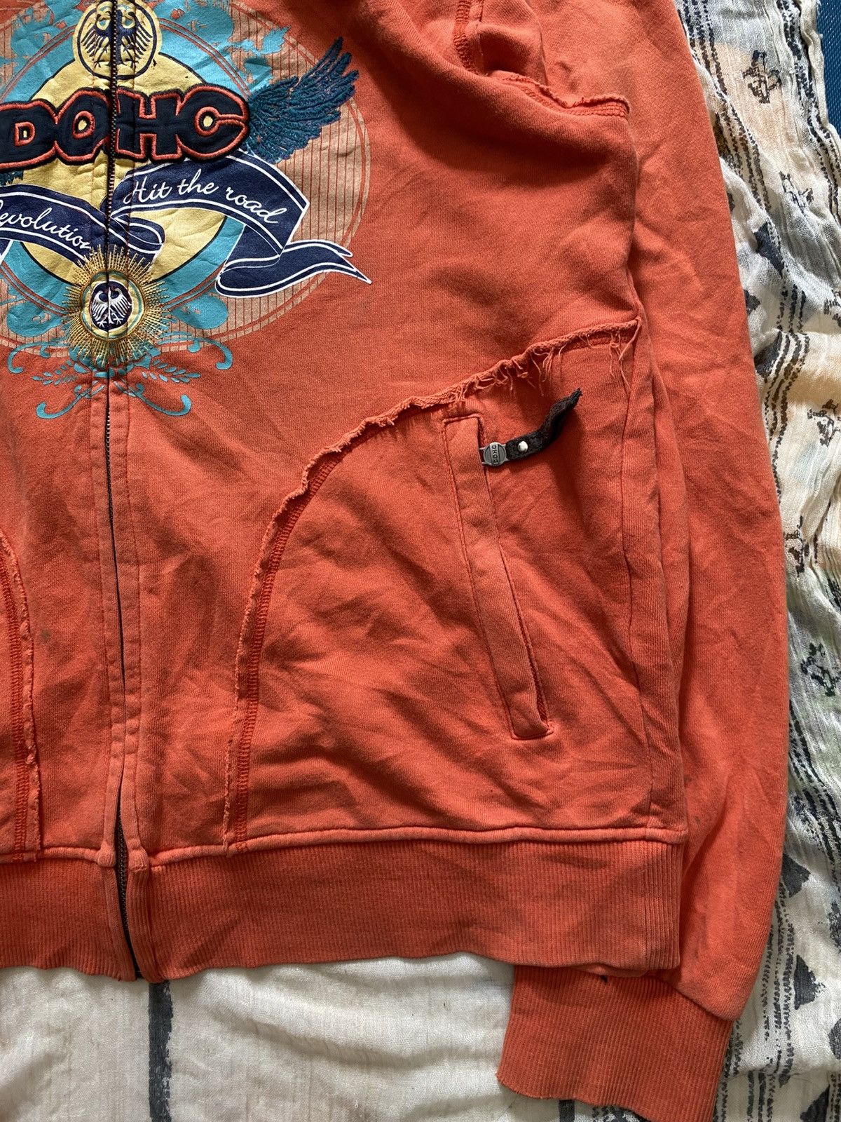 Le Grande Bleu (L.G.B.) Dohc faux fur distressed hoodie Size US XL / EU 56 / 4 - 4 Thumbnail