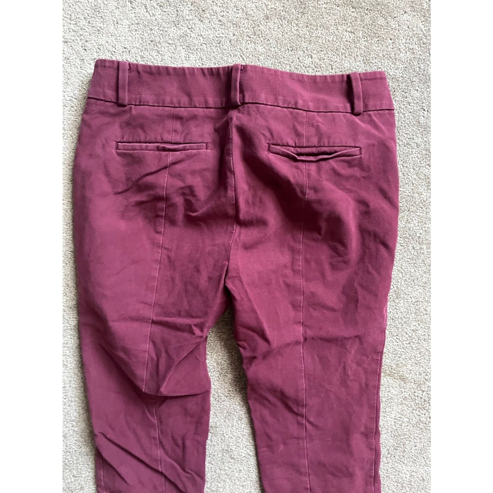 Ann Taylor Ann Taylor Loft Womens Marisa Skinny Ankle Pants 6P Maroon Size 28" / US 6 / IT 42 - 4 Thumbnail