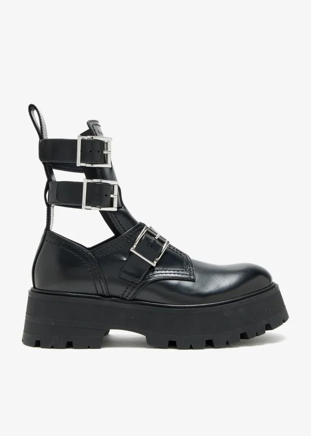 Alexander McQueen o1y0225 Ankle Boots in Black Size US 10 / IT 40 - 1 Thumbnail
