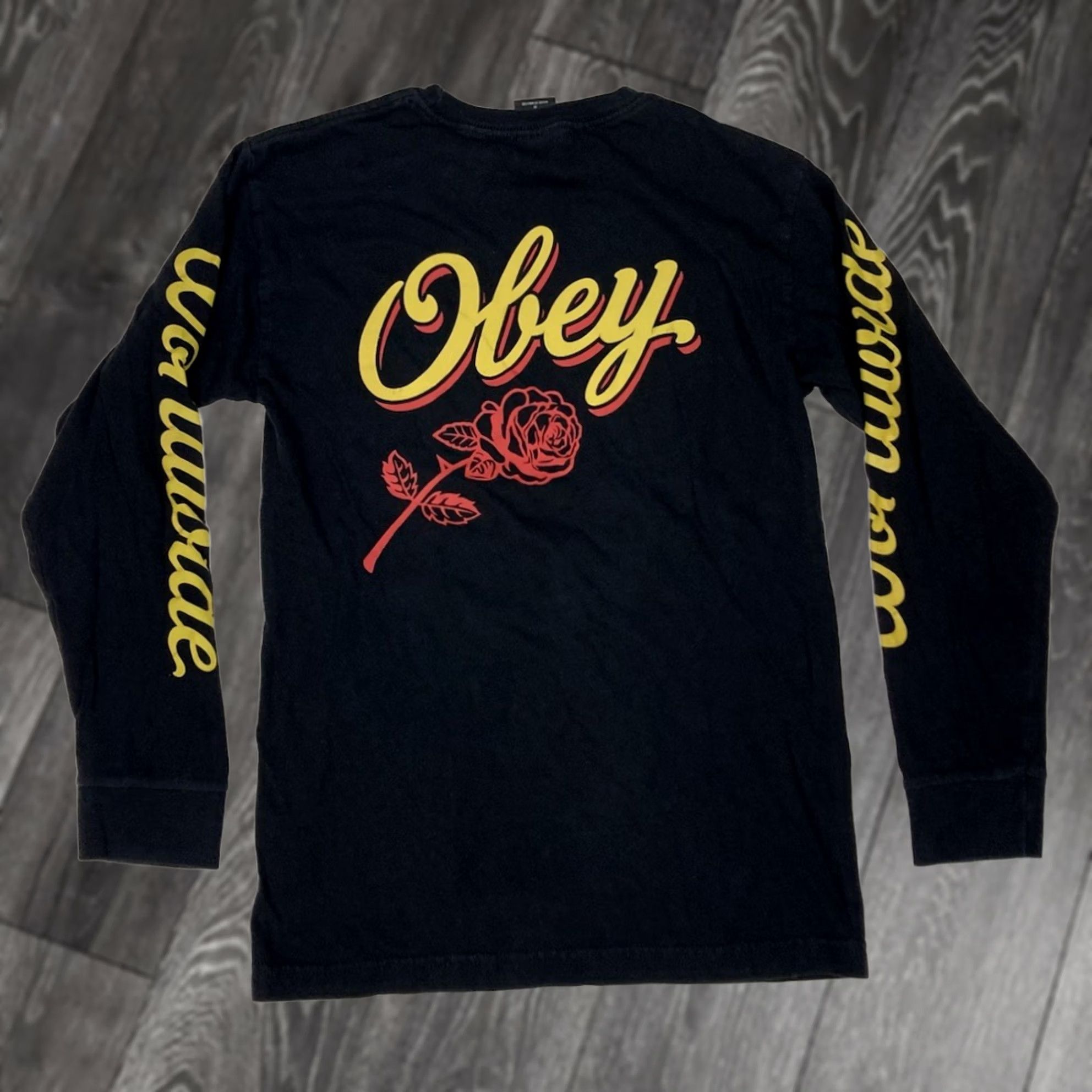 Obey OBEY Flower Graphic T-shirt Men Small Black Long Sleeve Shirt Size US S / EU 44-46 / 1 - 1 Thumbnail