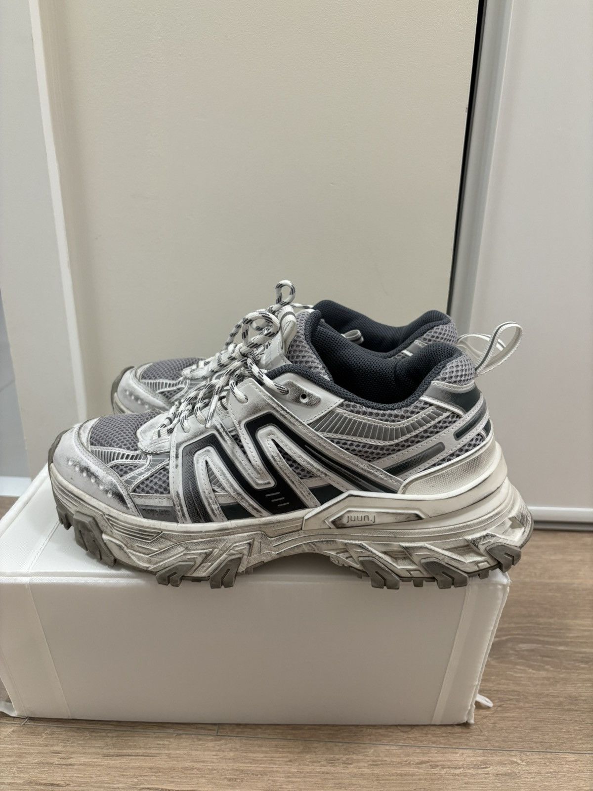 Juun.J juun.j White/Gray Synthetic sneaker Size US 9 / EU 42 - 1 Thumbnail
