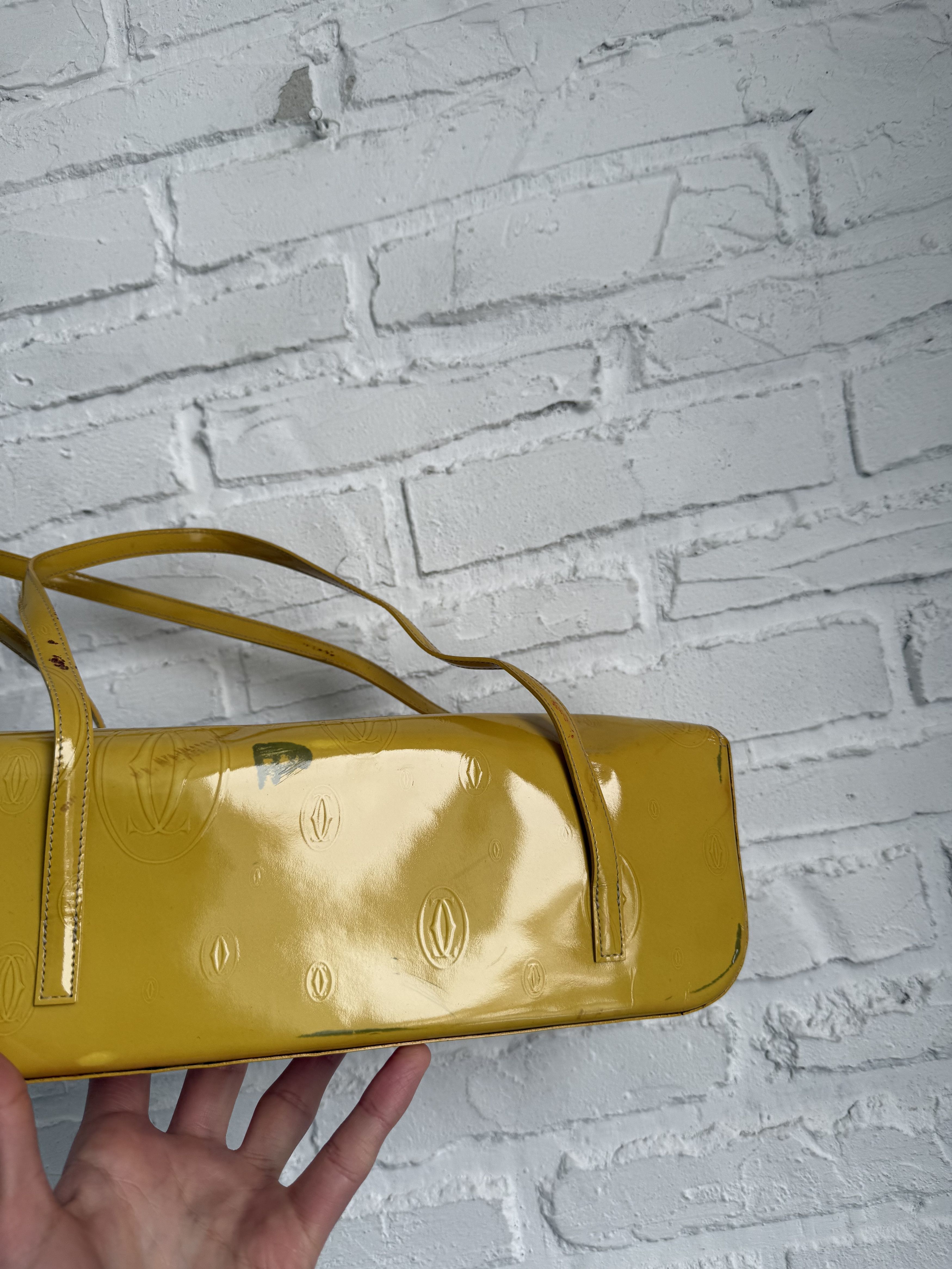 Cartier Vintage Cartier yellow patent leather monogram shoulder bag Size ONE SIZE - 2 Thumbnail