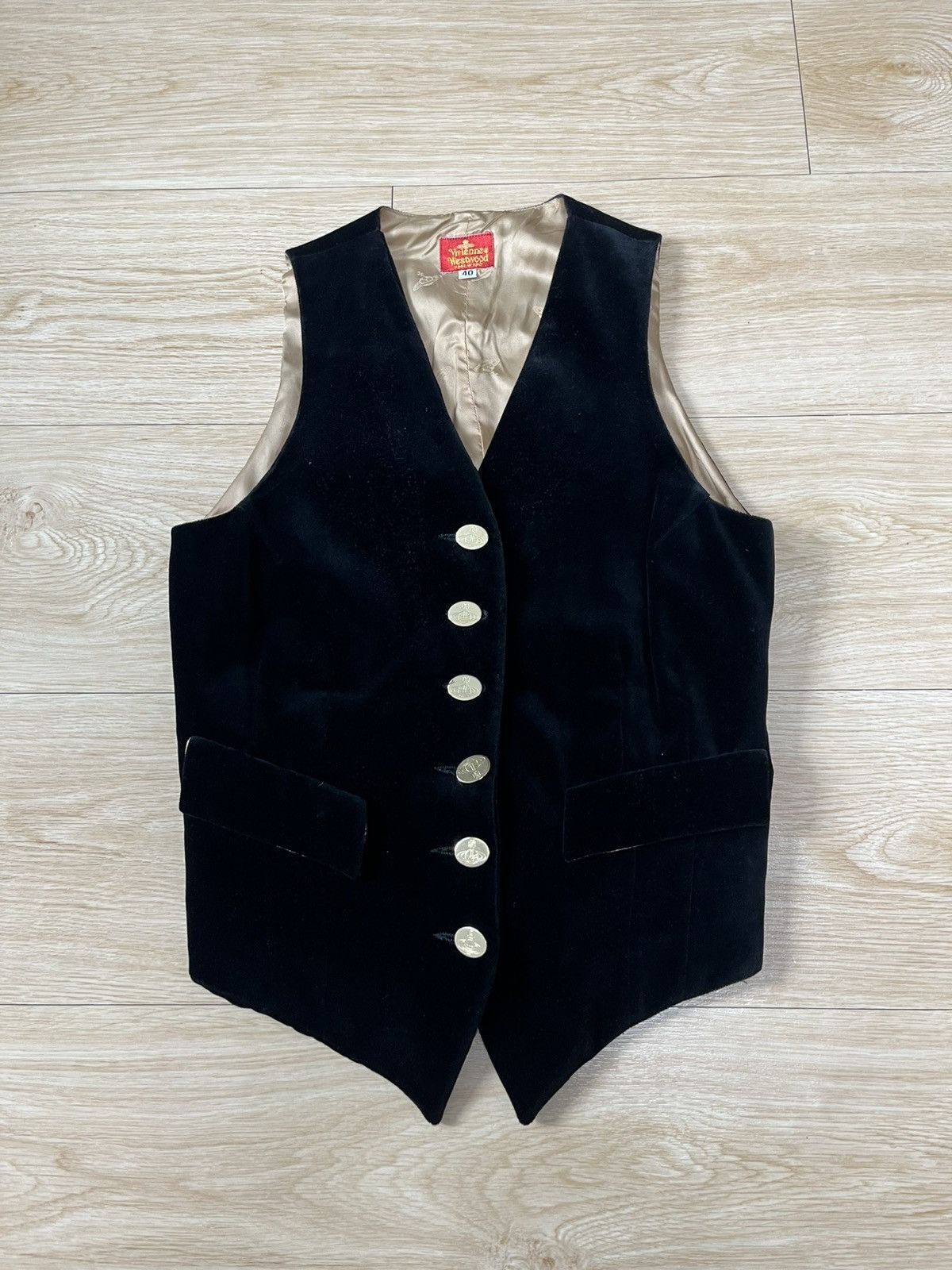 10 90s Vintage 6 buttons velvet waist coat vest jacket