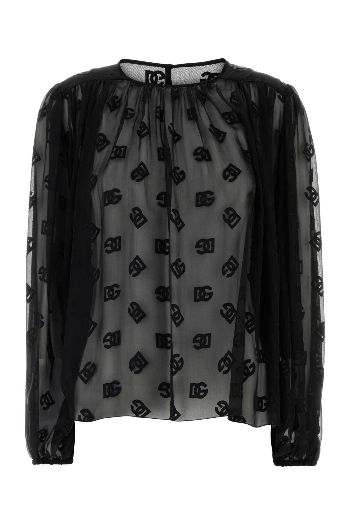 Dolce & Gabbana Black Organza Blouse Size S / US 4 / IT 40 - 1 Thumbnail
