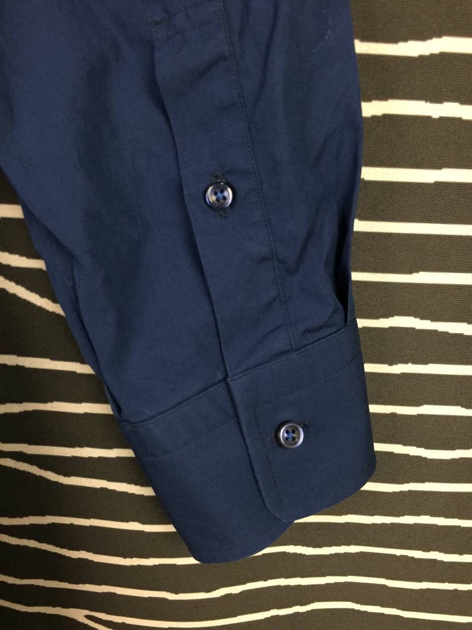 Japanese Brand Azabu Tailor x Thomas Mason Navy Blue Button-Down Shirt Size US S / EU 44-46 / 1 - 8 Thumbnail
