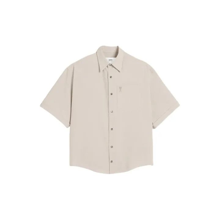 AMI Ami Paris Short Sleeve Shirt in Beige 0079 Size US XL / EU 56 / 4 - 1 Thumbnail