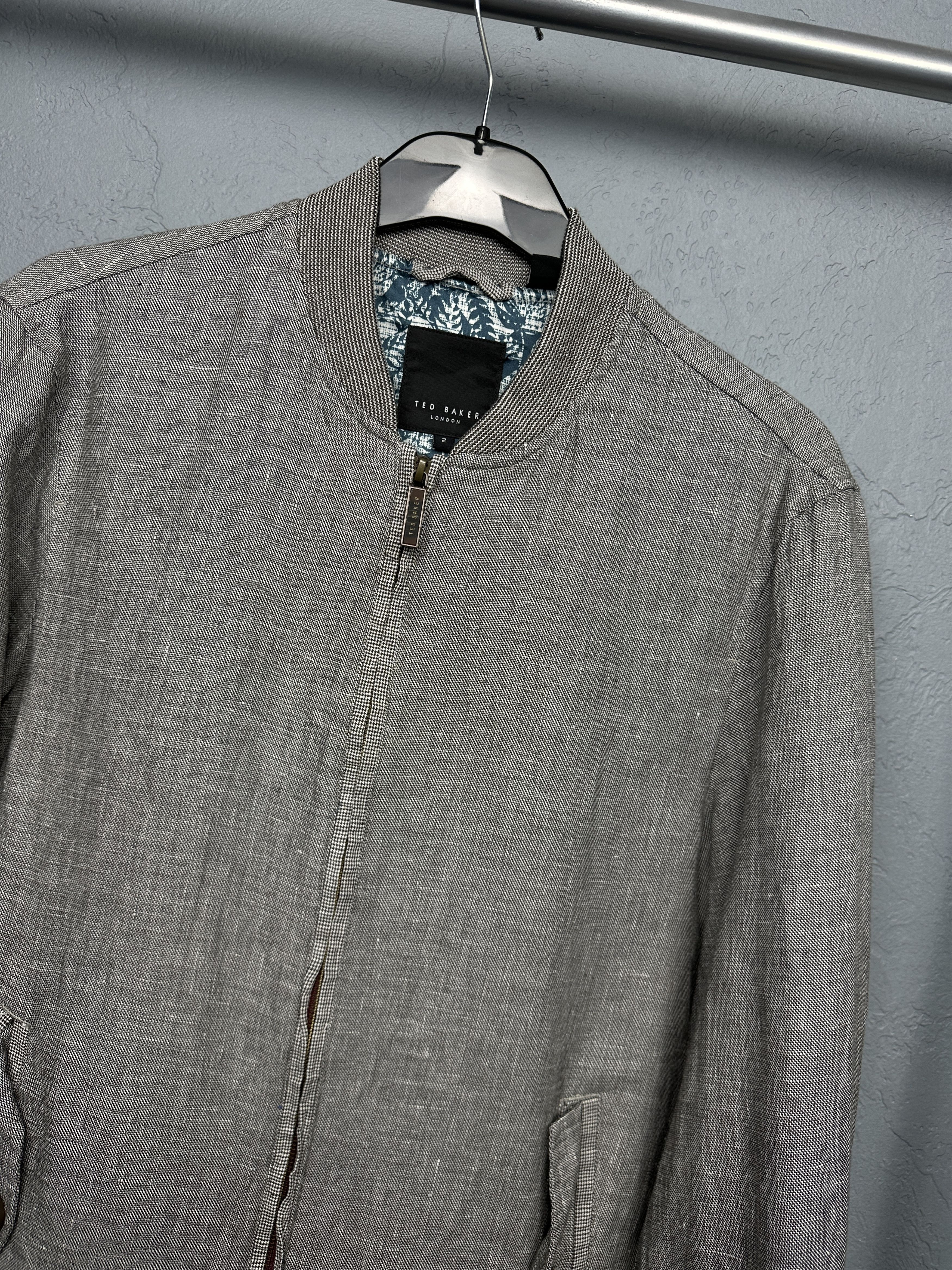 Ted Baker Ted Baker Mens Linen - Cotton Bomber Jacket Size US S / EU 44-46 / 1 - 2 Thumbnail