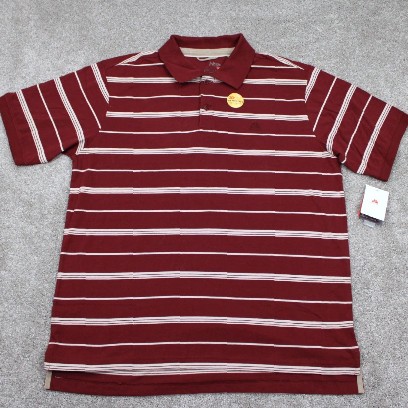 Nike ACG Nike ACG Ridge Stripe Polo Shirt Mens XL Red Barn Organic Cotton S/S SPF 30+ Polo Nike Golf Dri-Fit Reg Fit Size US XL / EU 56 / 4 - 2 Thumbnail