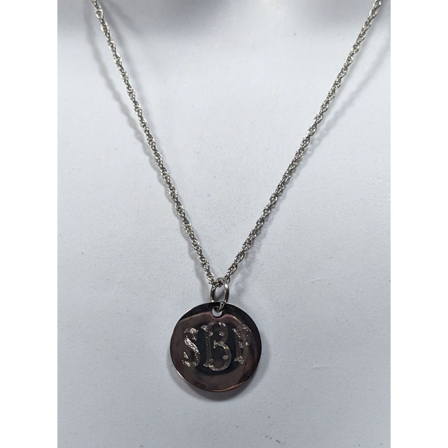 Other SBP Engraved Monogram Silver Tone Pendant Necklace Size ONE SIZE - 5 Thumbnail