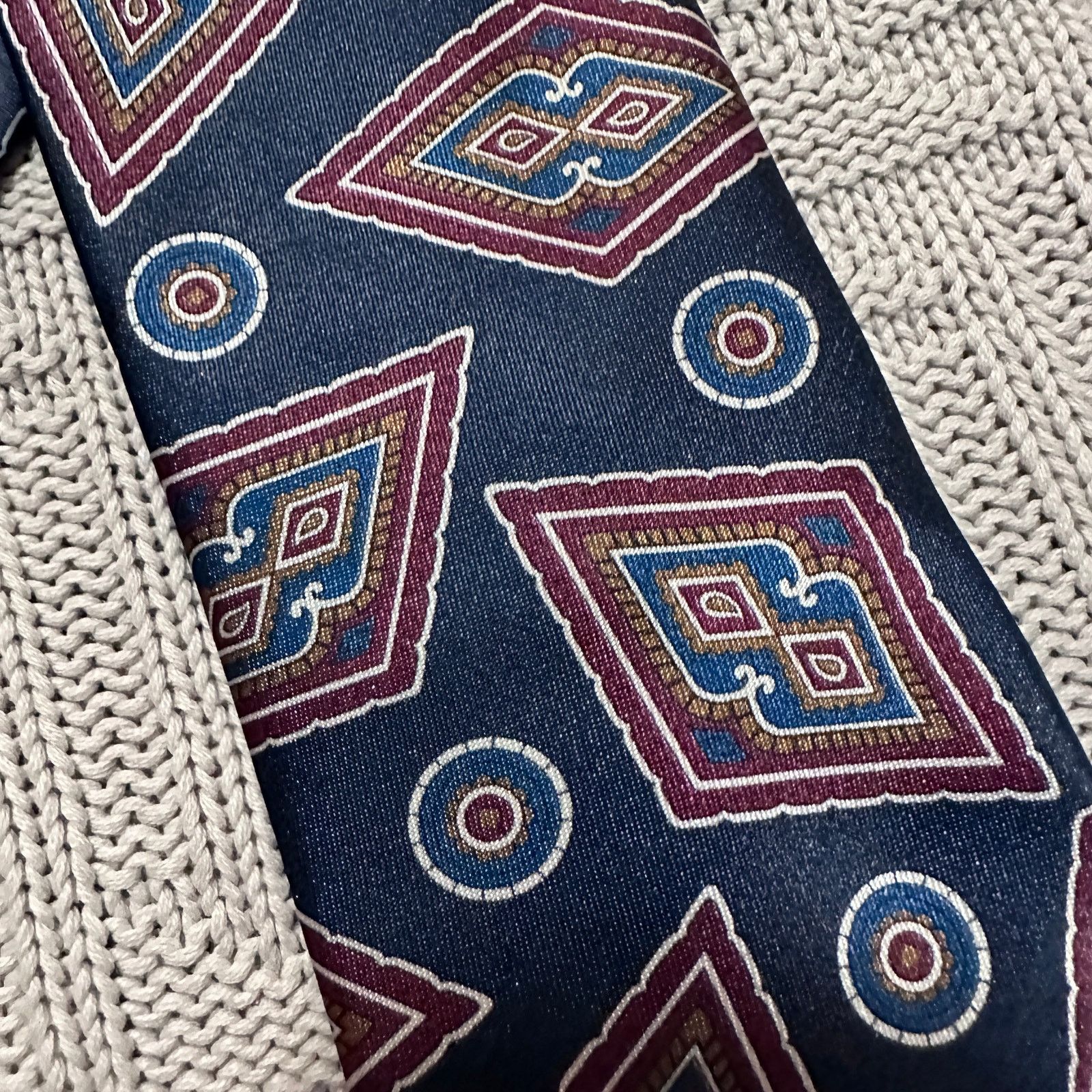 Vintage Vintage navy paisley men's tie Size ONE SIZE - 2 Thumbnail