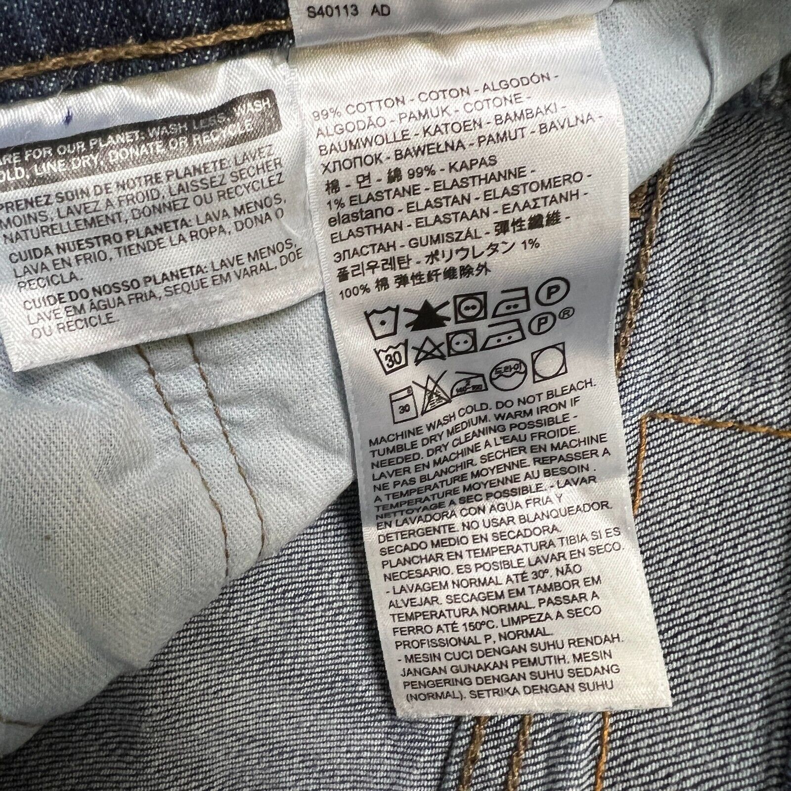 Levi's × Vintage Levi's 511 Jeans Mens 36x32 Slim Fit Mid Rise Denim Pants Size US 36 / EU 52 - 10 Thumbnail