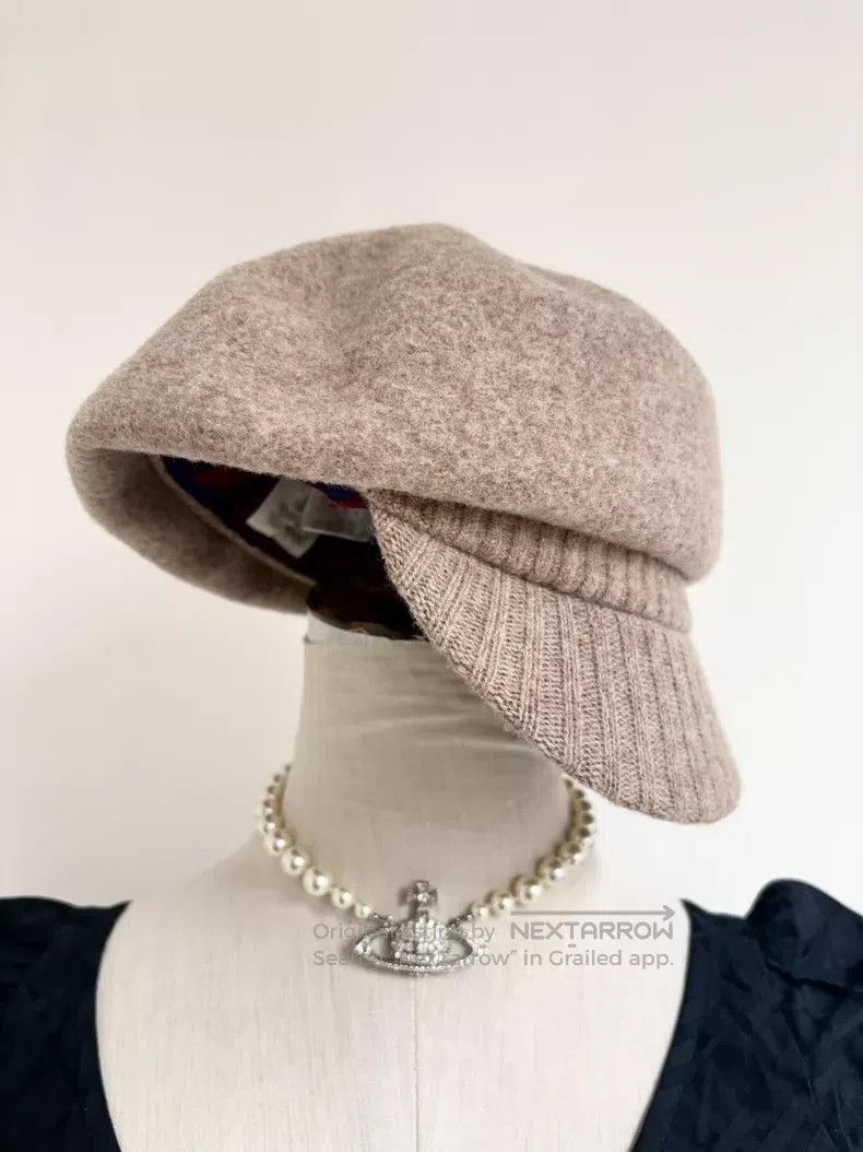 Vivienne Westwood Vivienne Westwood Vintage Beige Leather Label Saturn Beret Size ONE SIZE - 3 Thumbnail