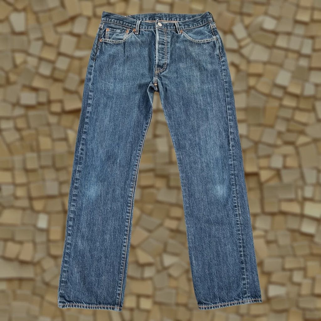 Levi's Levi's 501 Jeans Blue W34 L32 Regular Fit Straight Leg Denim Mens Size US 34 / EU 50 - 1 Thumbnail
