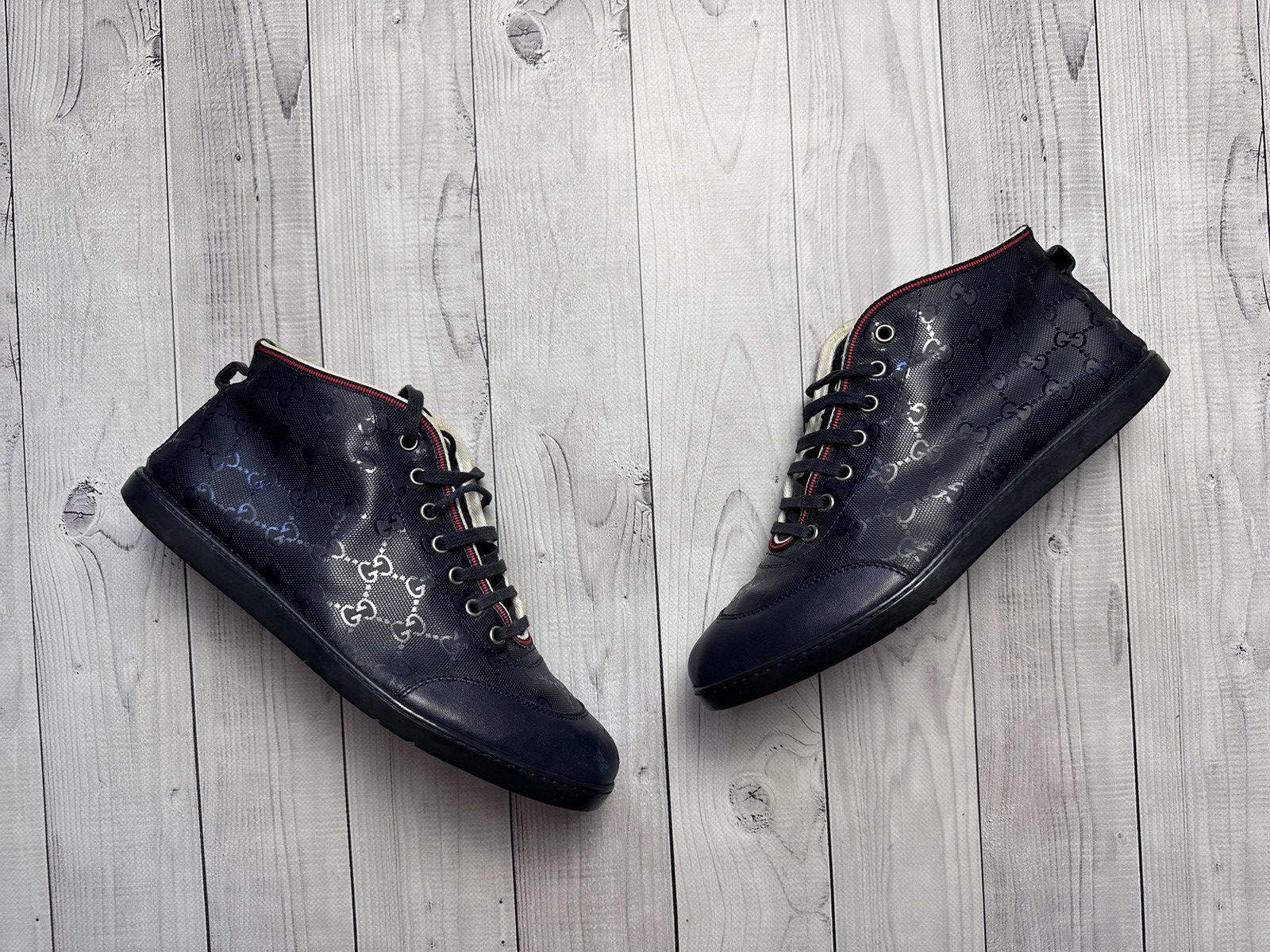 Vintage Vintage Gucci shoes boots monogram blue size US7,5/8 Size US 7.5 / EU 40-41 - 1 Thumbnail