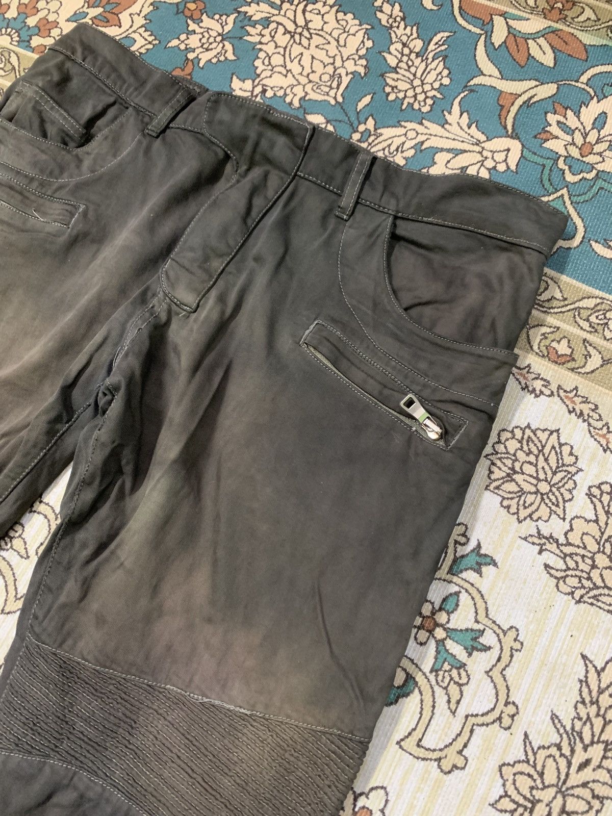 Balmain BALMAIN PARIS BIKER JEANS LAMPO ZIPPER Size US 38 / EU 54 - 4 Thumbnail