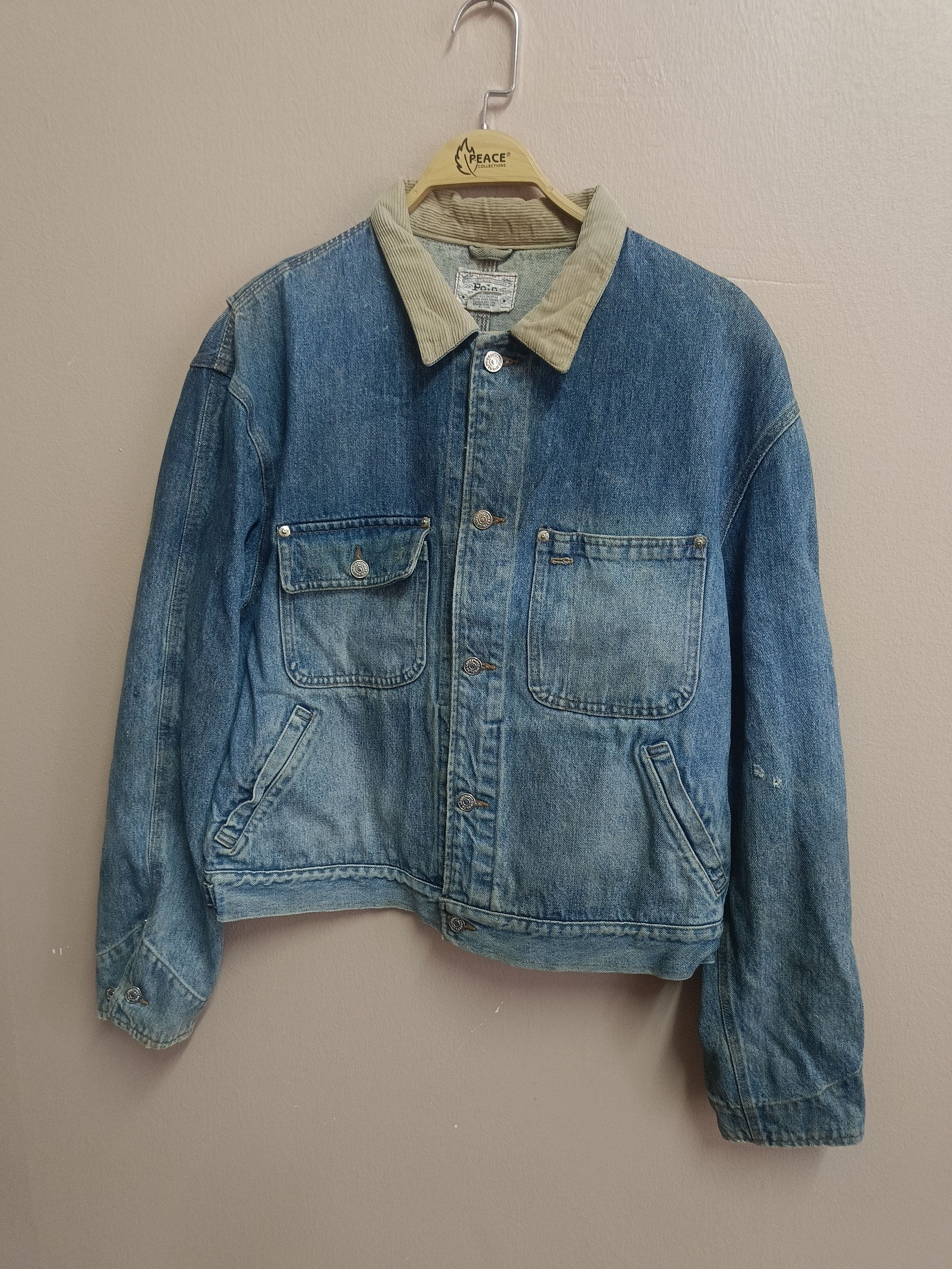 Polo Ralph Lauren Vintage 80s Polo RL Dungarees Denim jacket Size US L / EU 52-54 / 3 - 2 Thumbnail