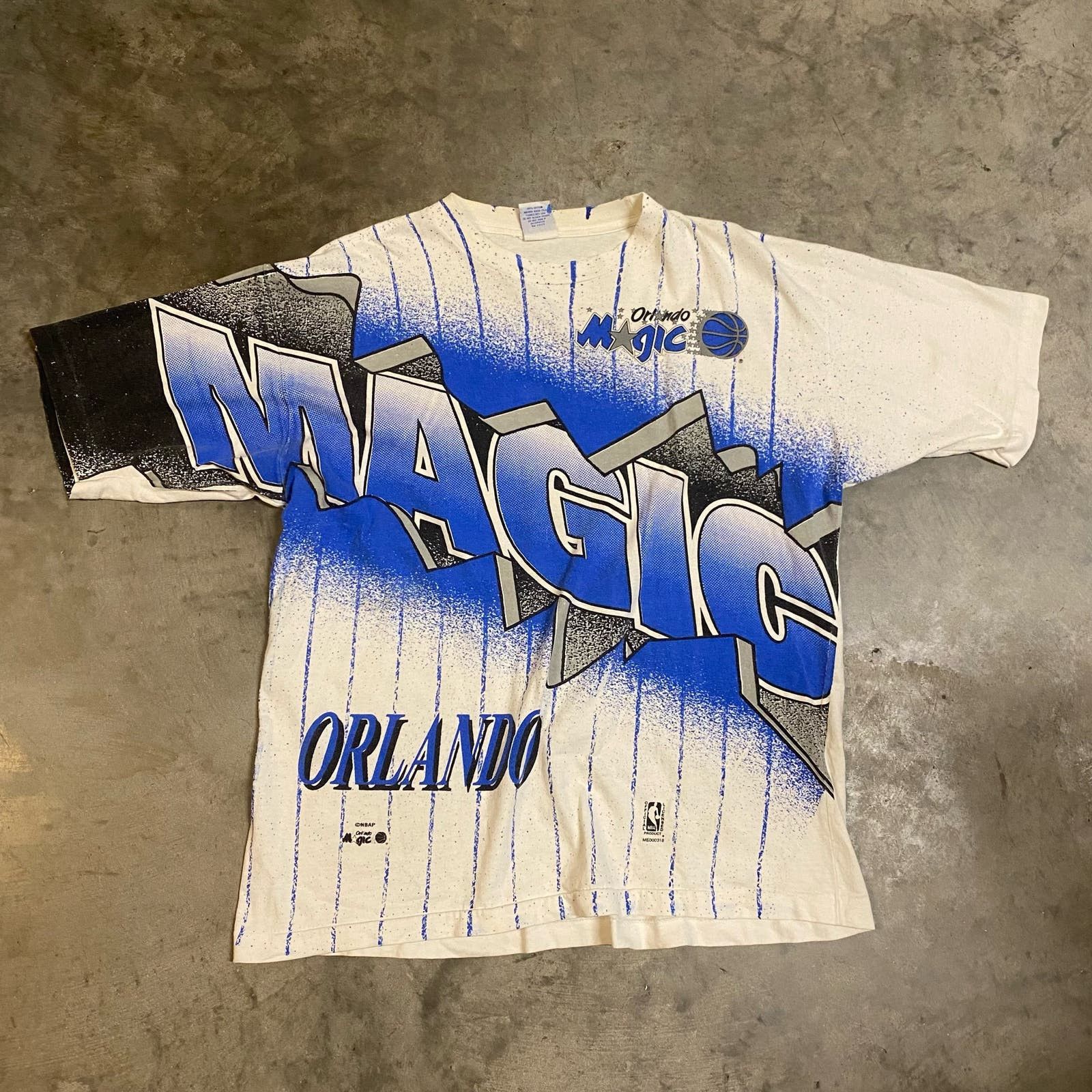 image of Vintage Aop True Fan Orlando Magic T-Shirt in White, Men's (Size XL)