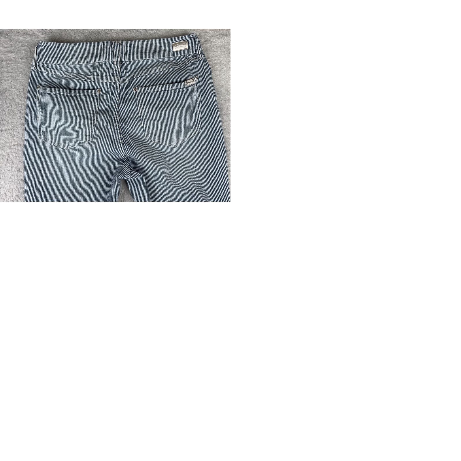 Vintage Seven7 Jeans Women High Rise Blue White Stripe Denim Skinny 32x28 Regular 12 Adult Jeans Womens Girls? Size 34" / US 12 / IT 48 - 11 Thumbnail