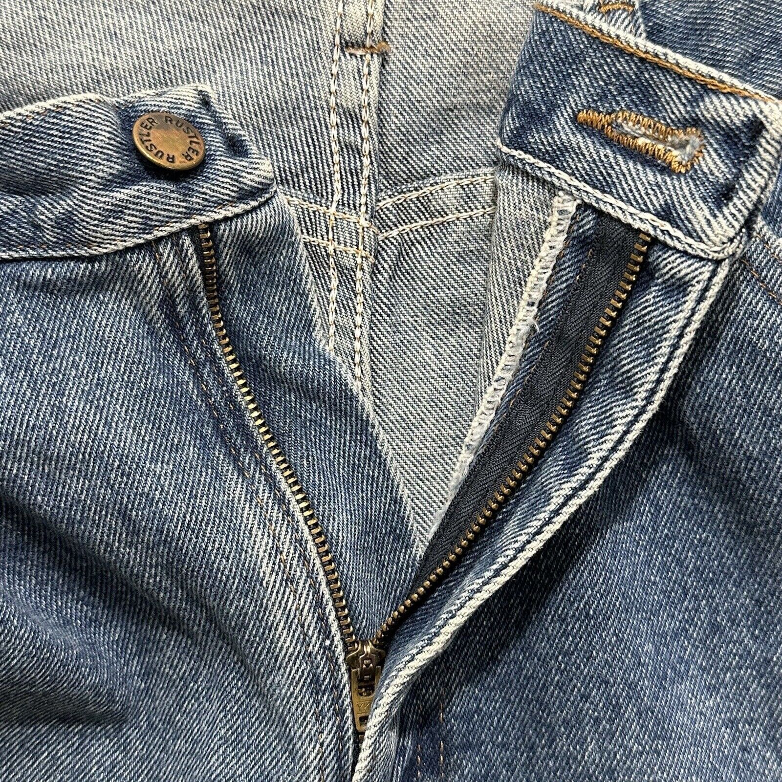 Wrangler Vintage Wrangler Rustler 38x29 Straight Leg Denim Blue Jeans Size US 38 / EU 54 - 3 Thumbnail