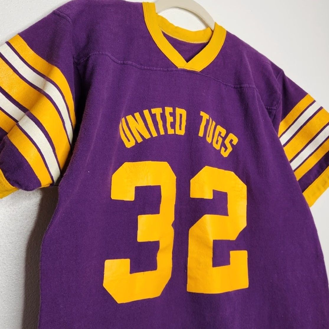 Russell Athletic VINTAGE Russell Athletic United Tugs Purple Double Sided Jersey Shirt Large Size US L / EU 52-54 / 3 - 4 Thumbnail