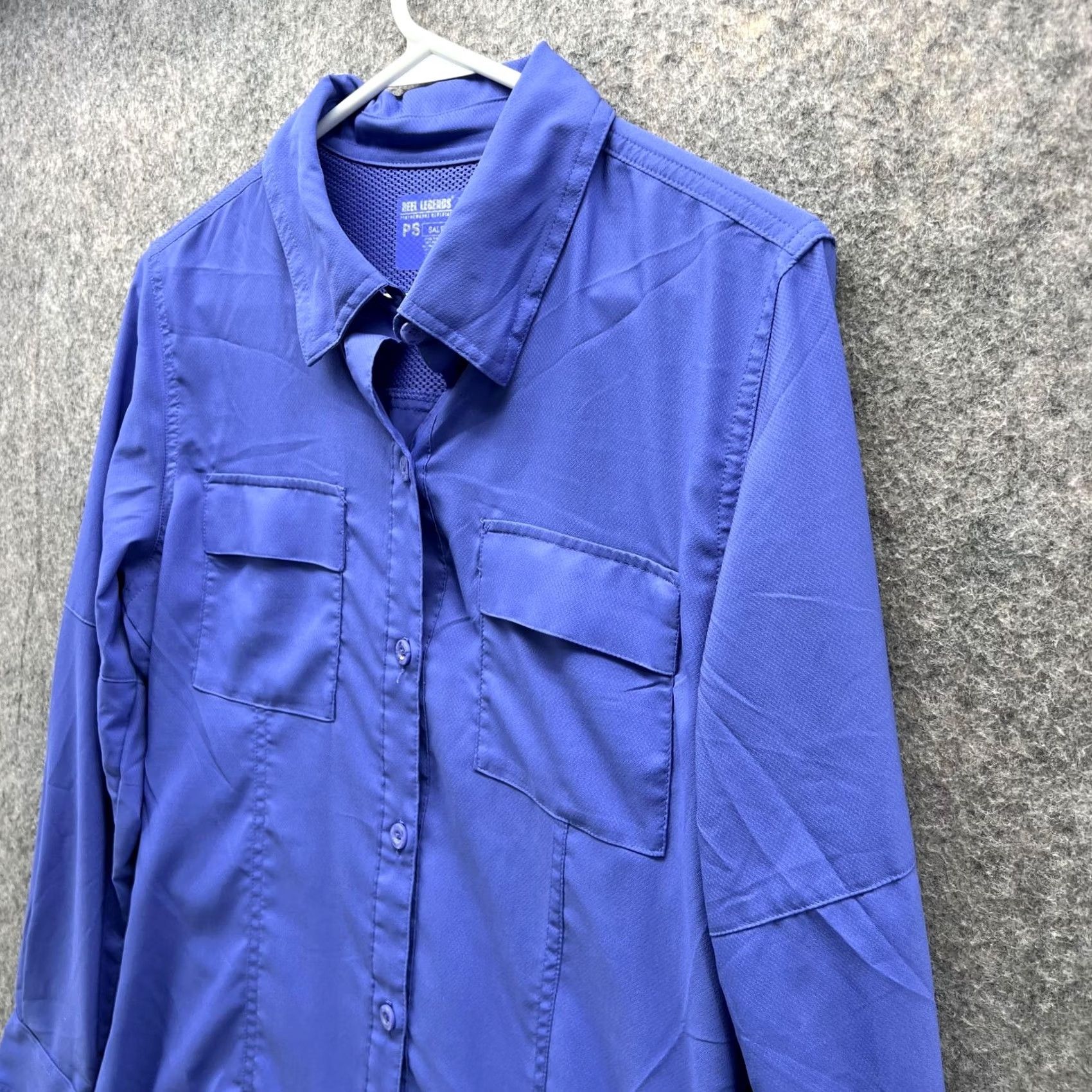 Vintage Reel Legends Shirt Women PS Petite Blue Saltwater Button-Down Vented Casual Size S / US 4 / IT 40 - 4 Thumbnail