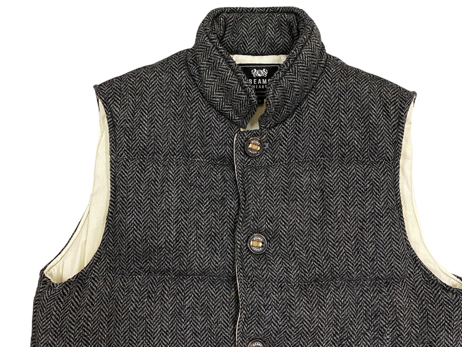Beams Plus Beams Heart Herringbone Wool Blend Down Vest - Size M Size US M / EU 48-50 / 2 - 3 Thumbnail