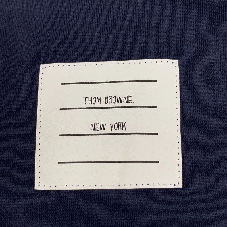 Thom Browne Thom browne Dark blue side split cotton round-neck short-sl Size US S / EU 44-46 / 1 - 5 Thumbnail